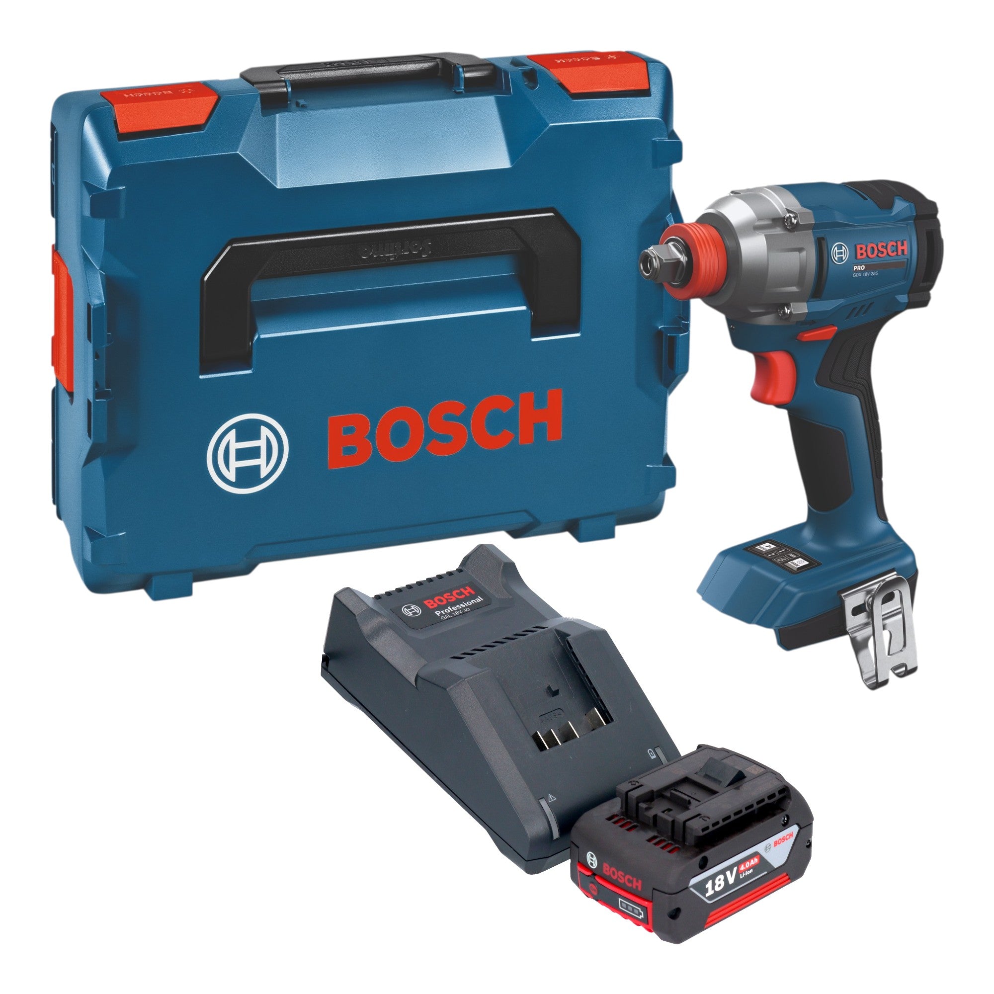 Bosch GDX 18V 285 Professional Akku Drehschlagschrauber 18 V 285 Nm 1x Akku 4 0 Ah Ladegeraet L Boxx 0 - toolbrothers