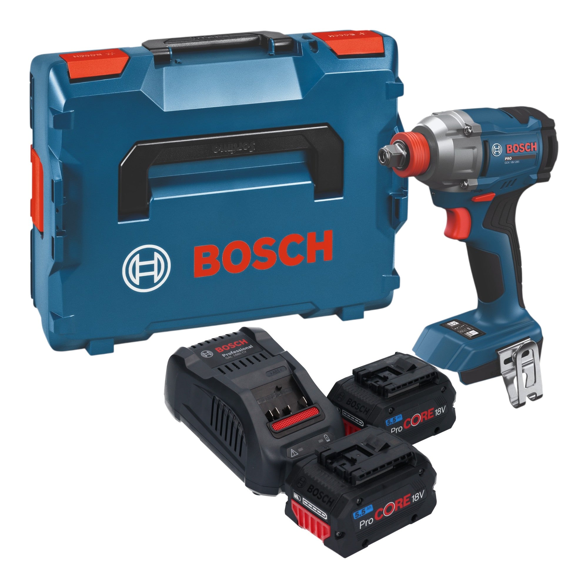 Bosch GDX 18V 285 Professional Akku Drehschlagschrauber 18 V 285 Nm 2x ProCORE Akku 5 5 Ah Ladegeraet L Boxx 0 - toolbrothers