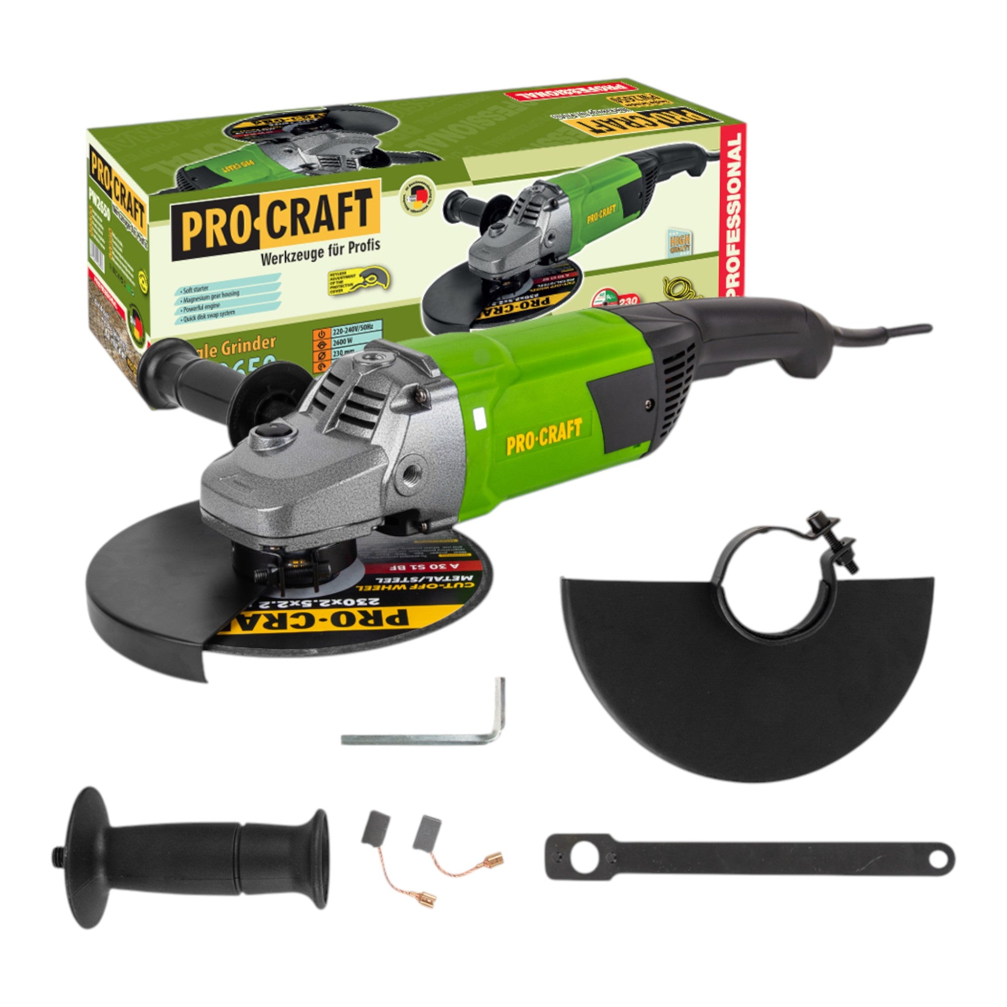 Procraft PW2650 Winkelschleifer 2600 Watt 230 mm 0 - toolbrothers