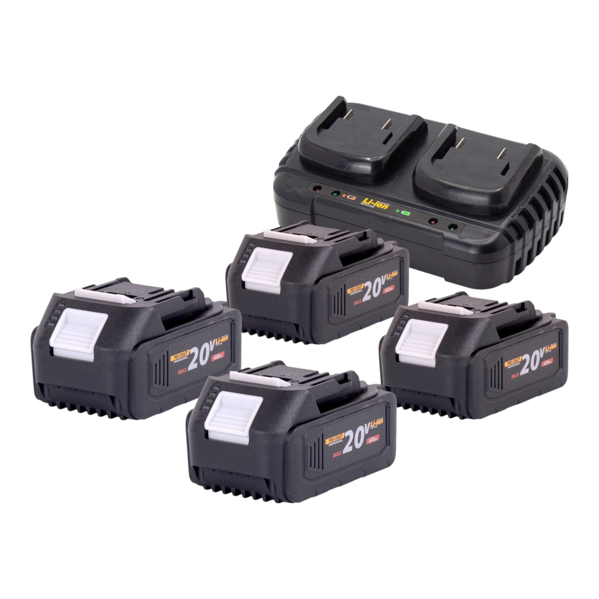 Procraft CT20 2bb Akku Kultivator 40 V 2x 20 V 360 mm Brushless 4x Akku 4 0 Ah Ladegeraet 2 - toolbrothers