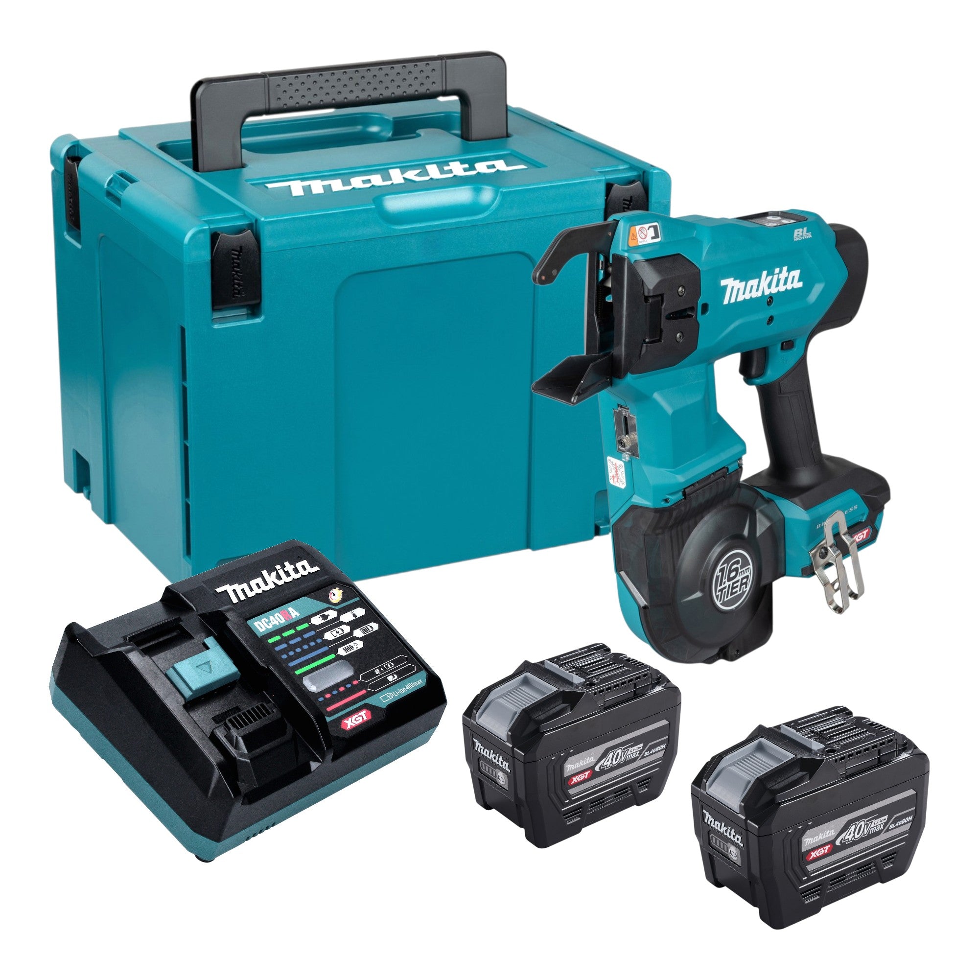 Makita TR 001 GE201 Akku Bewehrungsverbinder 40 V max 1 6 mm Brushless 2x Akku 8 0 Ah Ladegeraet Makpac 0 - toolbrothers