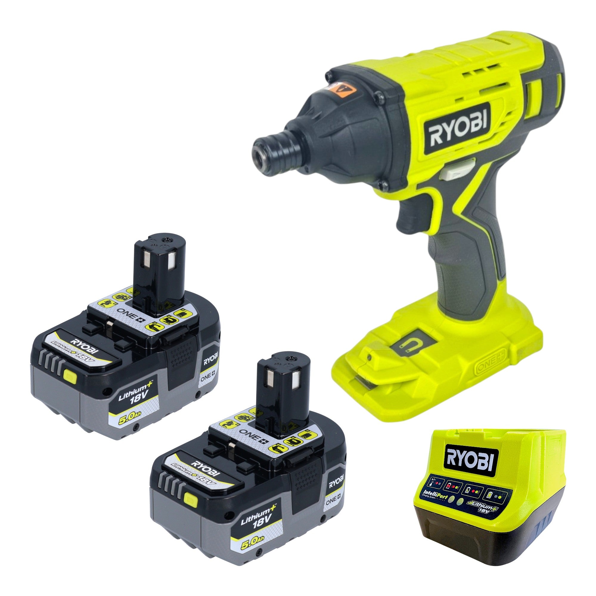 RYOBI R18ID2 0 Akku Schlagschrauber 18 V 200 Nm 1 4 2x Akku 5 0 Ah Ladegeraet 0 - toolbrothers