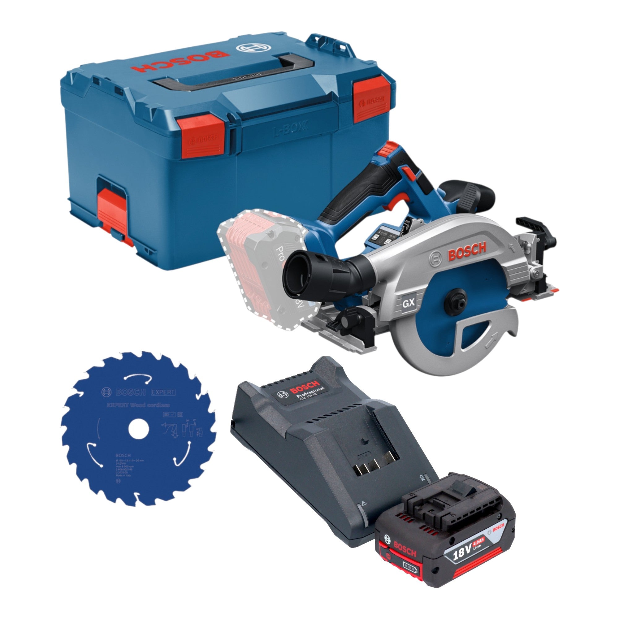 Bosch GKS 18V 57 2 GX Professional Akku Kreissaege 18 V 165 mm Brushless 1x Akku 4 0 Ah Ladegeraet L Boxx 0 - toolbrothers