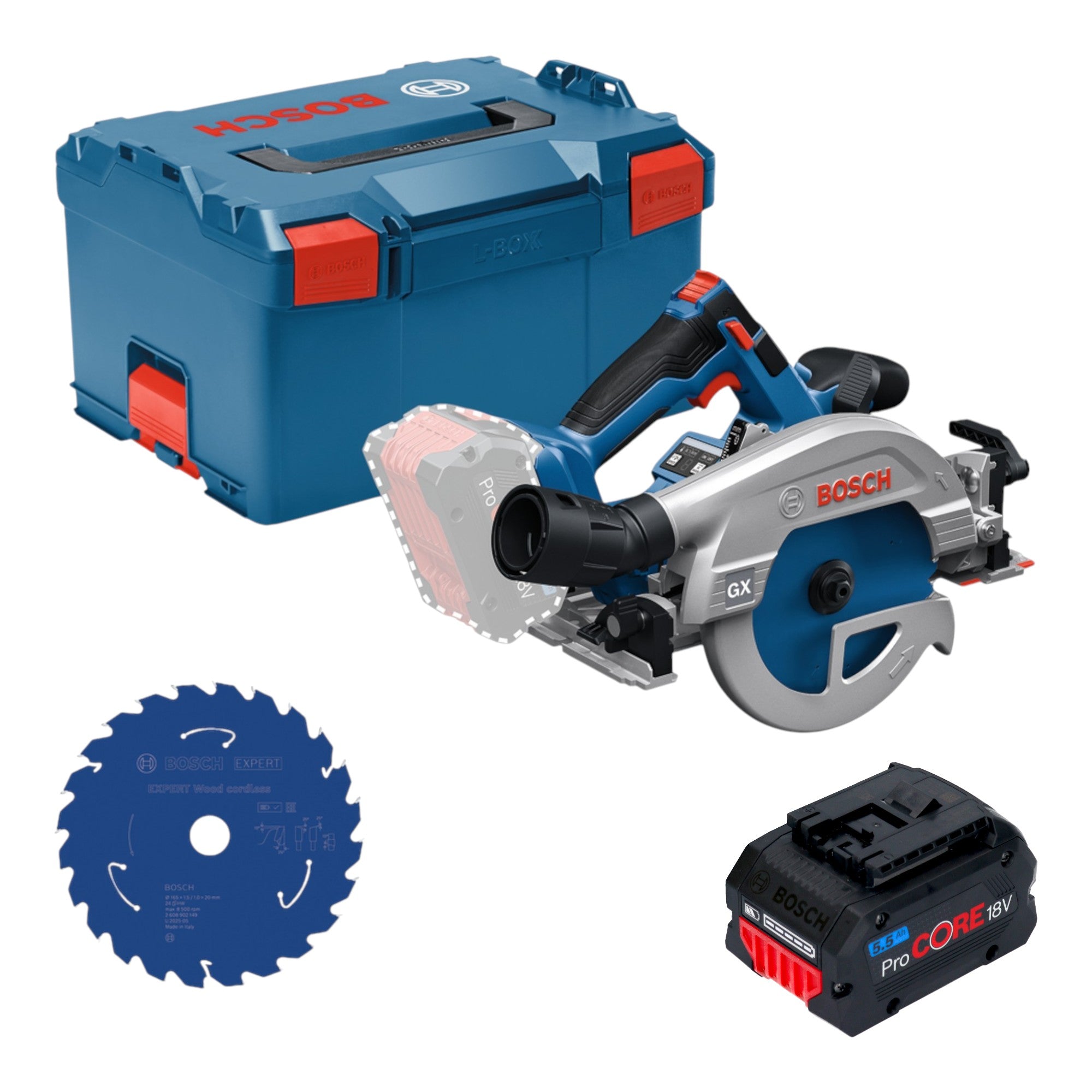 Bosch GKS 18V 57 2 GX Professional Akku Kreissaege 18 V 165 mm Brushless 1x ProCORE Akku 5 5 Ah L Boxx ohne Ladegeraet 0 - toolbrothers