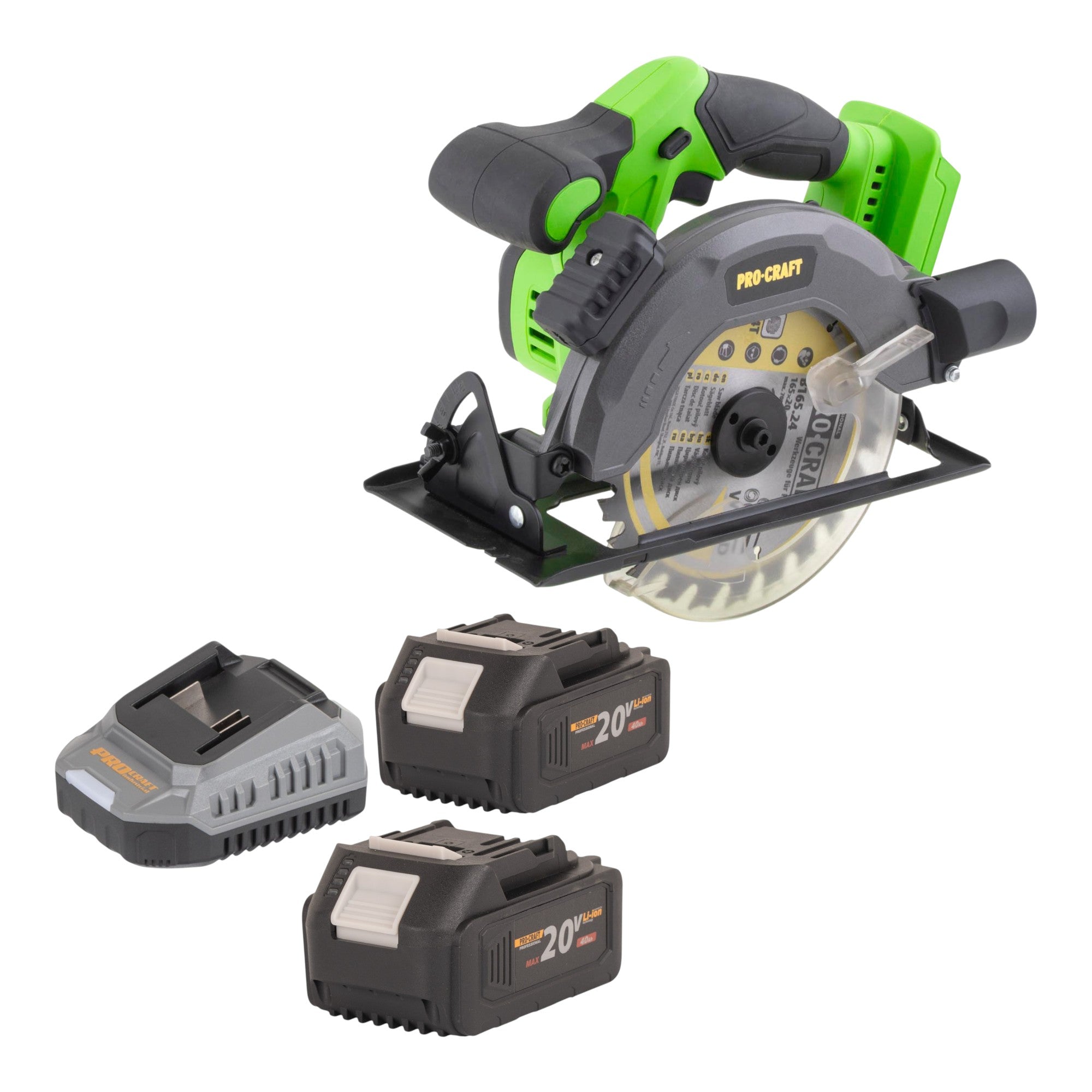Procraft PCA28bb Akku Kreissaege 20 V 165 mm Brushless 2x Akku 4 0 Ah Ladegeraet 0 - toolbrothers