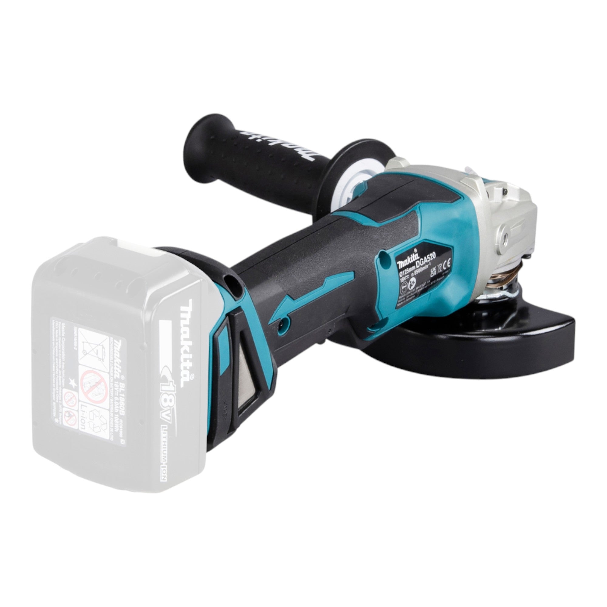 Makita DGA 520 ZX1 Akku Winkelschleifer 18 V 125 mm X LOCK Brushless 1x Akku 9 0 Ah Ladegeraet Makpac 4 - toolbrothers
