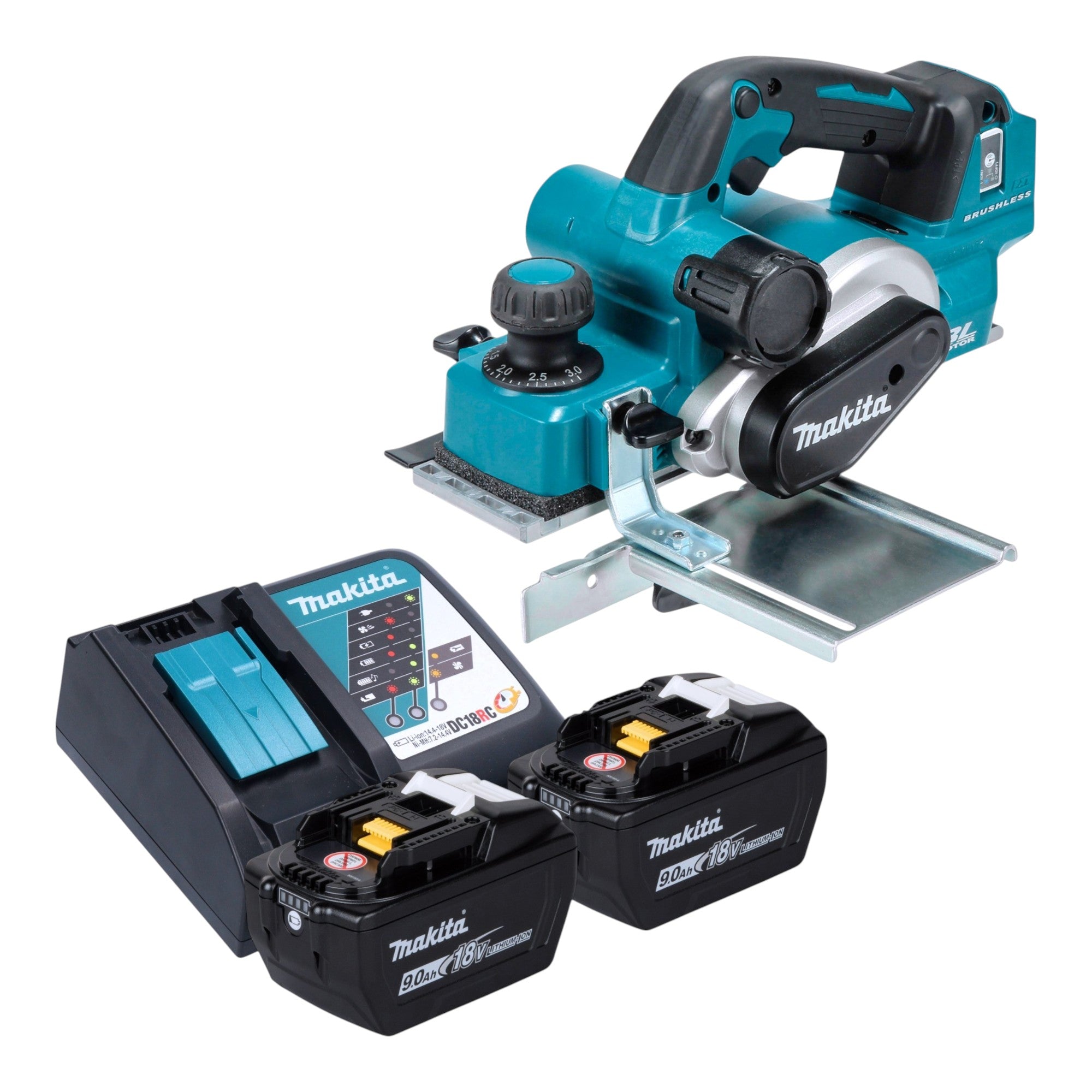 Makita DKP 181 Z Akku Hobel 18 V 82 mm Brushless 2x Akku 9 0 Ah Ladegeraet 0 - toolbrothers
