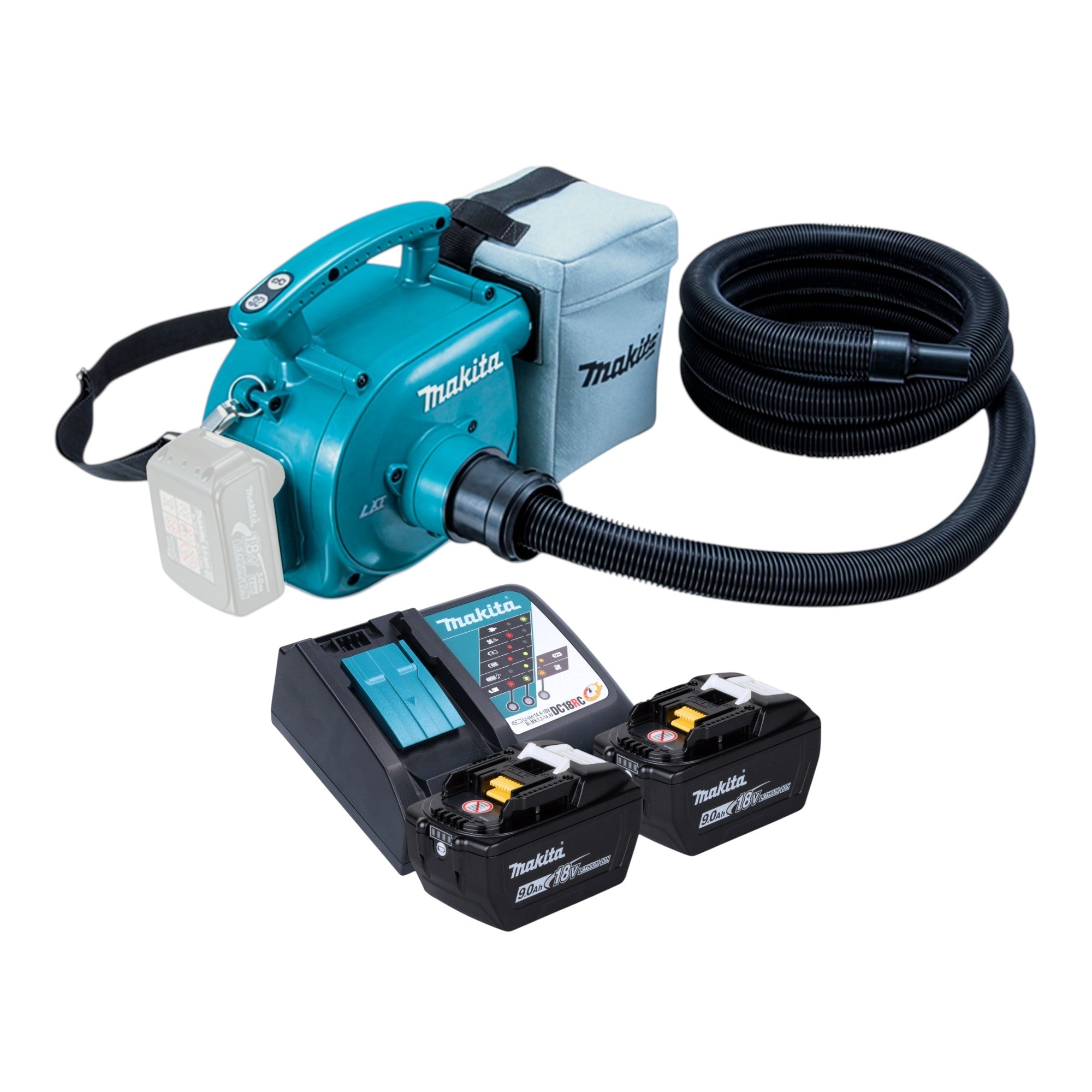 Makita DVC 350 Z Akku Staubsauger 18 V 2x Akku 9 0 Ah Ladegeraet 0 - toolbrothers