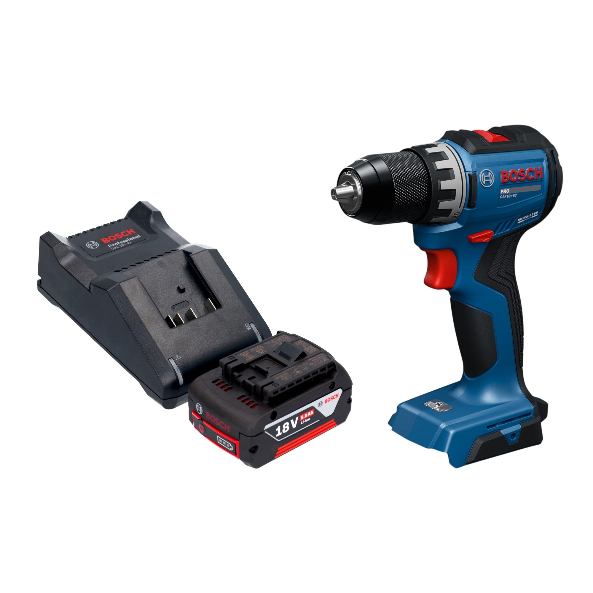Bosch GSR 18V 52 Professional Akku Bohrschrauber 18 V 70 Nm Brushless 1x Akku 5 0 Ah Ladegeraet 0 - toolbrothers