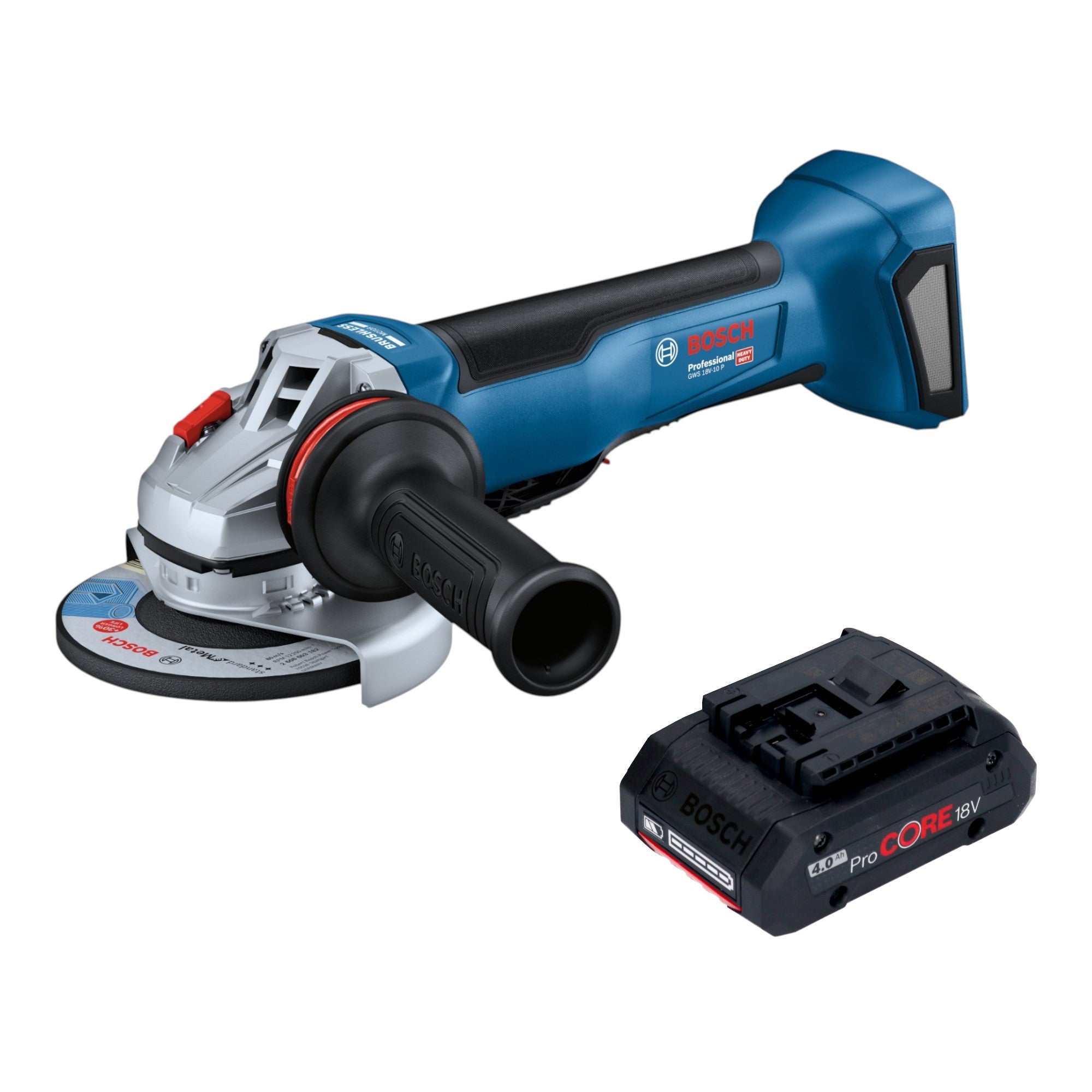 Bosch GWS 18V 10 P Professional Akku Winkelschleifer 18 V 125 mm Brushless 1x ProCORE Akku 4 0 Ah ohne Ladegeraet 0 - toolbrothers