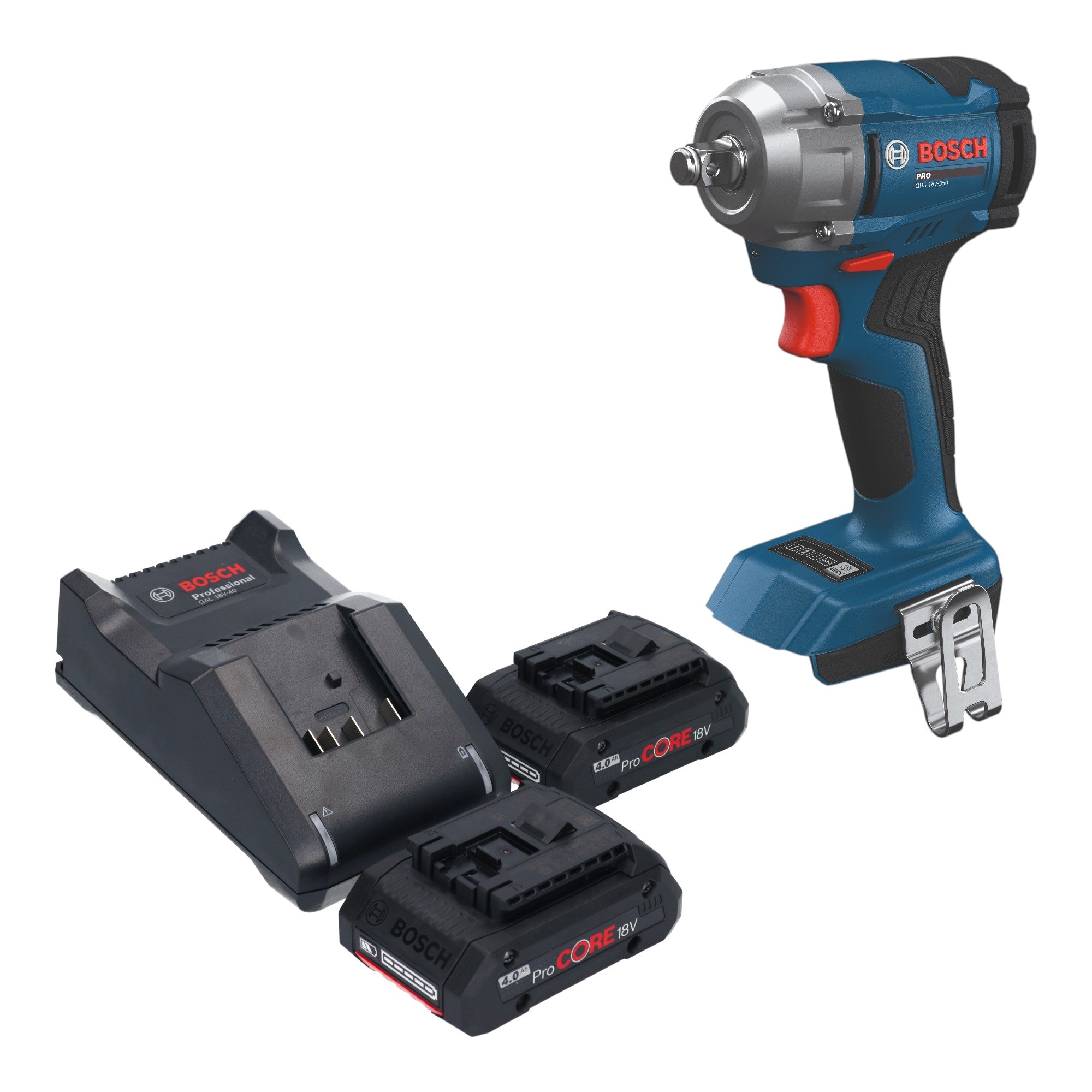 Bosch GDS 18V 350 Professional Akku Drehschlagschrauber 18 V 350 Nm 1 2 Brushless 2x ProCORE Akku 4 0 Ah Ladegeraet 0 - toolbrothers