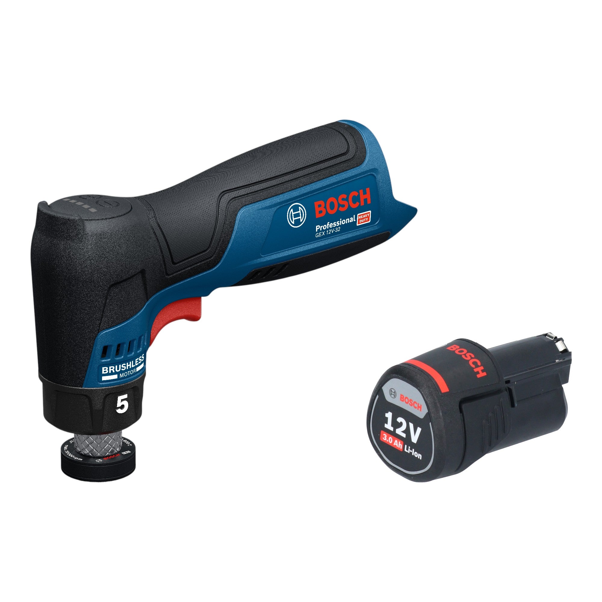 Bosch GEX 12V 32 Akku Exzenterschleifer 12 V 32 mm Brushless 1x Akku 3 0 Ah ohne Ladegeraet 0 - toolbrothers