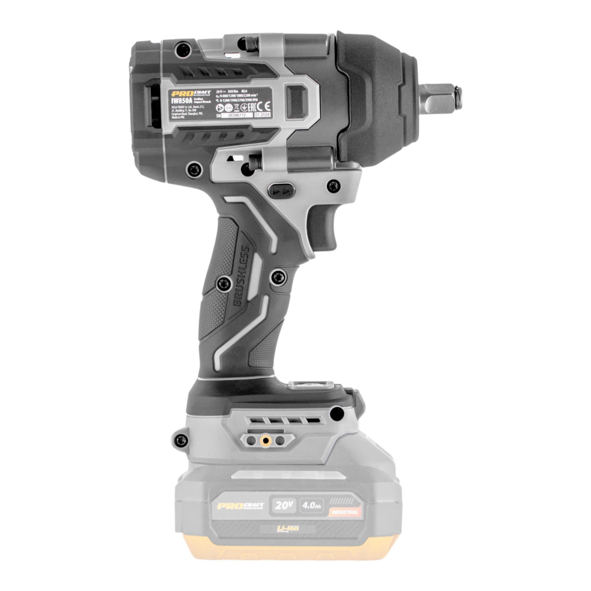 ProCraft Industrial IW850A BB Akku Schlagschrauber 20 V 850 Nm 1 2 Brushless Solo ohne Akku ohne Ladegeraet 3 - toolbrothers