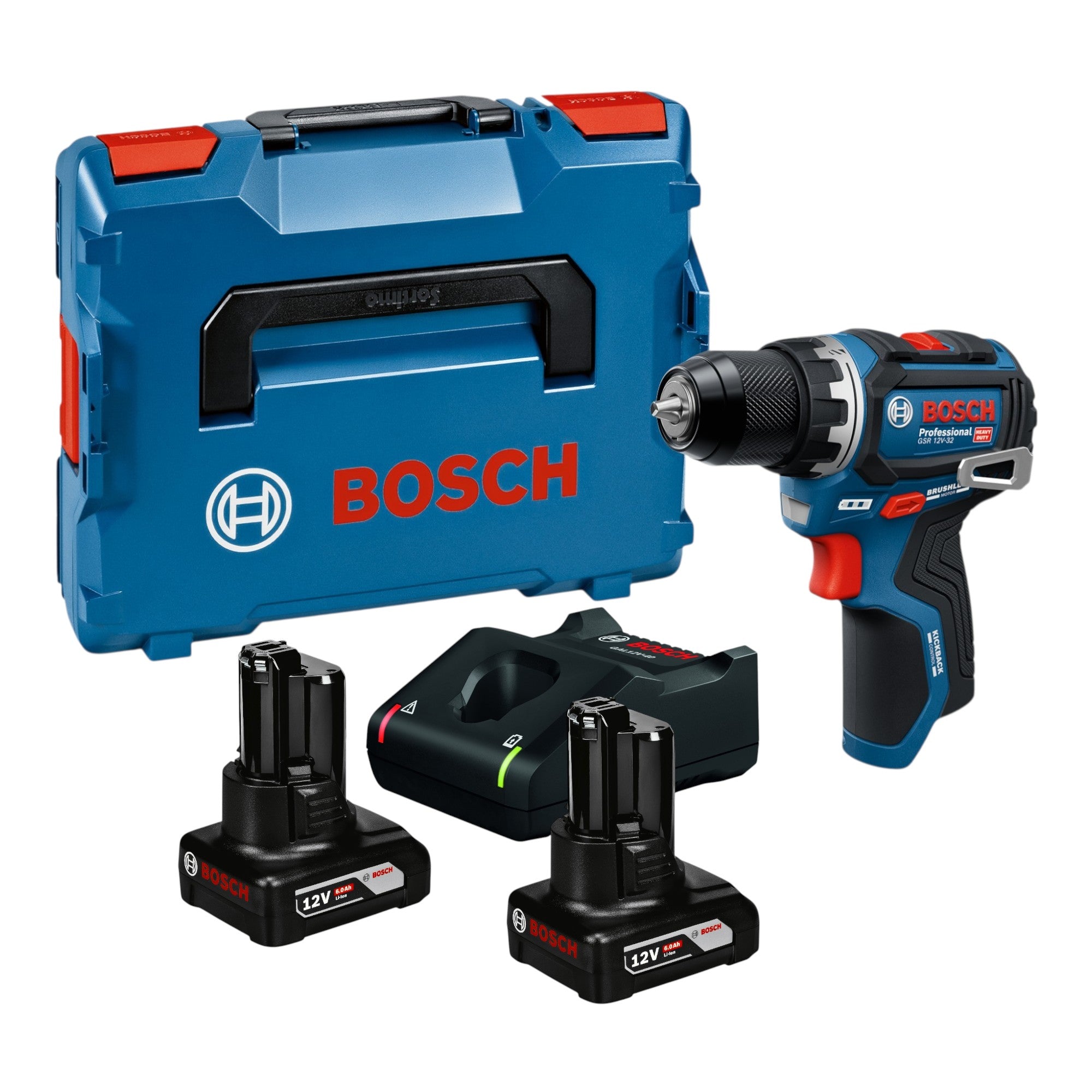 Bosch GSR 12V 32 Professional Akku Bohrschrauber 12 V 32 Nm Brushless 2x Akku 6 0 Ah Ladegeraet L Boxx 0 - toolbrothers