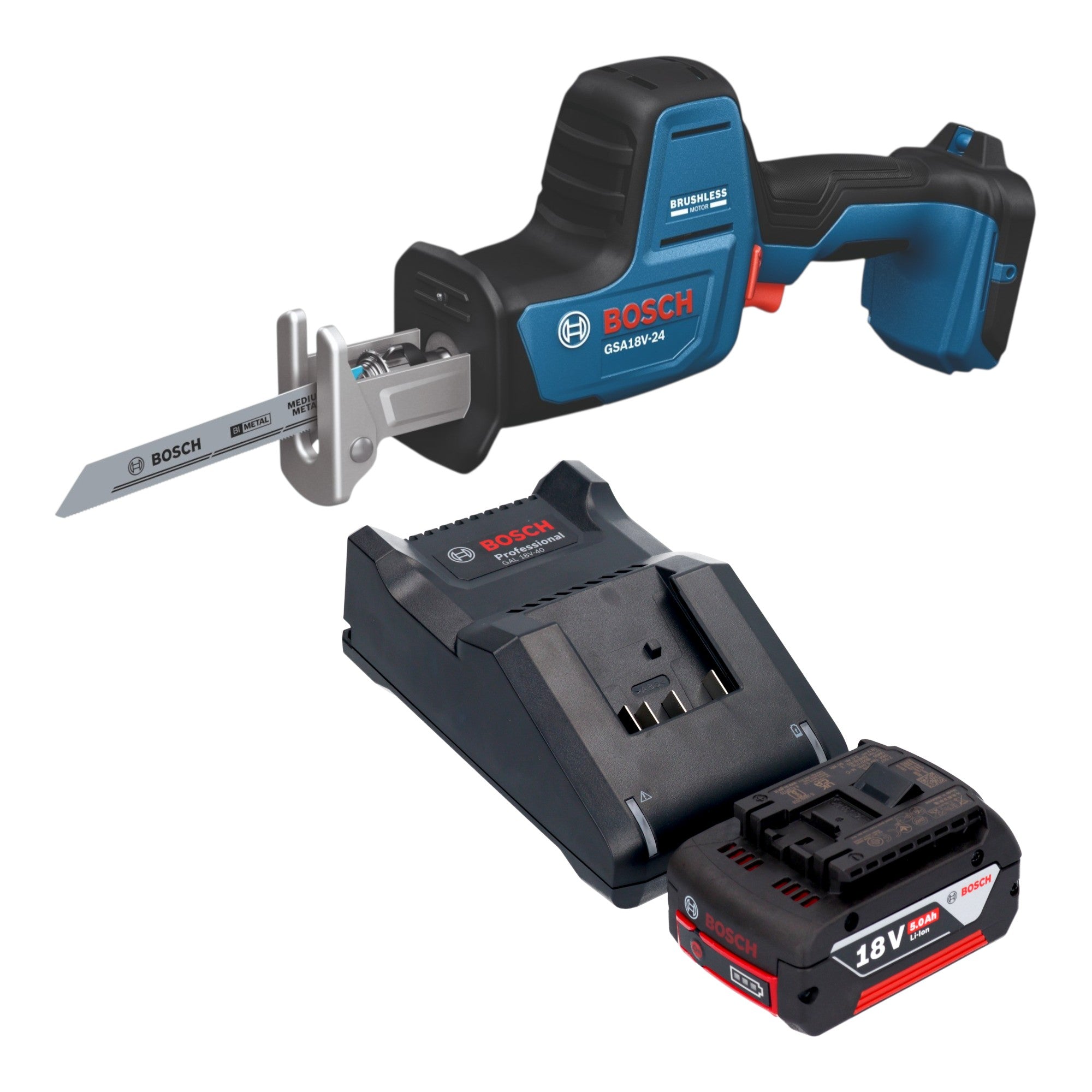 Bosch GSA 18V 24 Professional Akku Saebelsaege 18 V 230 mm Brushless 1x Akku 5 0 Ah Ladegeraet 0 - toolbrothers