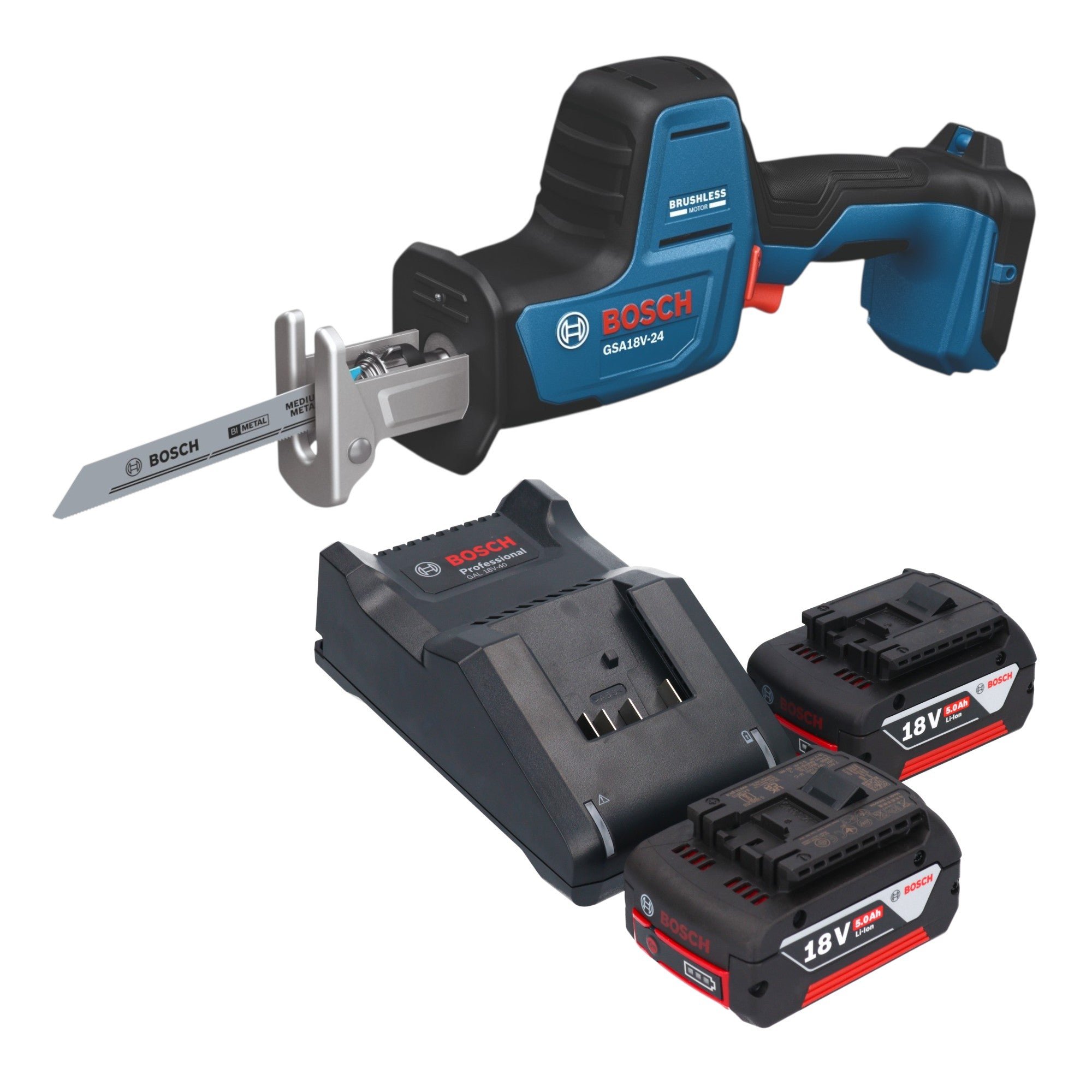 Bosch GSA 18V 24 Professional Akku Saebelsaege 18 V 230 mm Brushless 2x Akku 5 0 Ah Ladegeraet 0 - toolbrothers