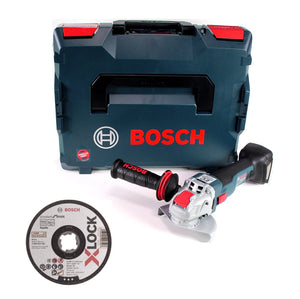 Bosch GWX 18V-10 C Akku Winkelschleifer 18V 125mm brushless X-LOCK + 10x Trennscheiben X-LOCK 125x22,23mm for Inox + L-BOXX - ohne Akku, ohne Ladegerät