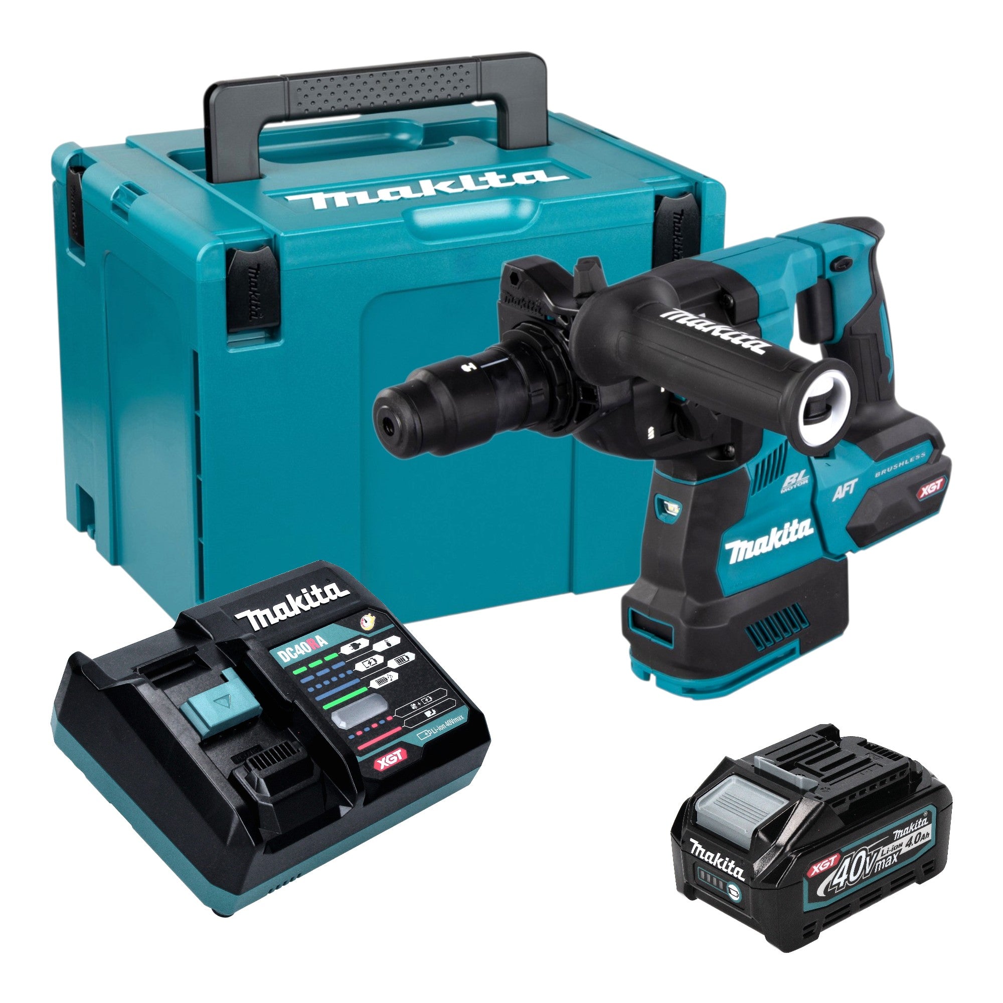 Makita HR 002 GM101 Akku Bohrhammer 40 V max 2 9 J SDS plus Brushless 1x Akku 4 0 Ah Ladegeraet Makpac 0 - toolbrothers