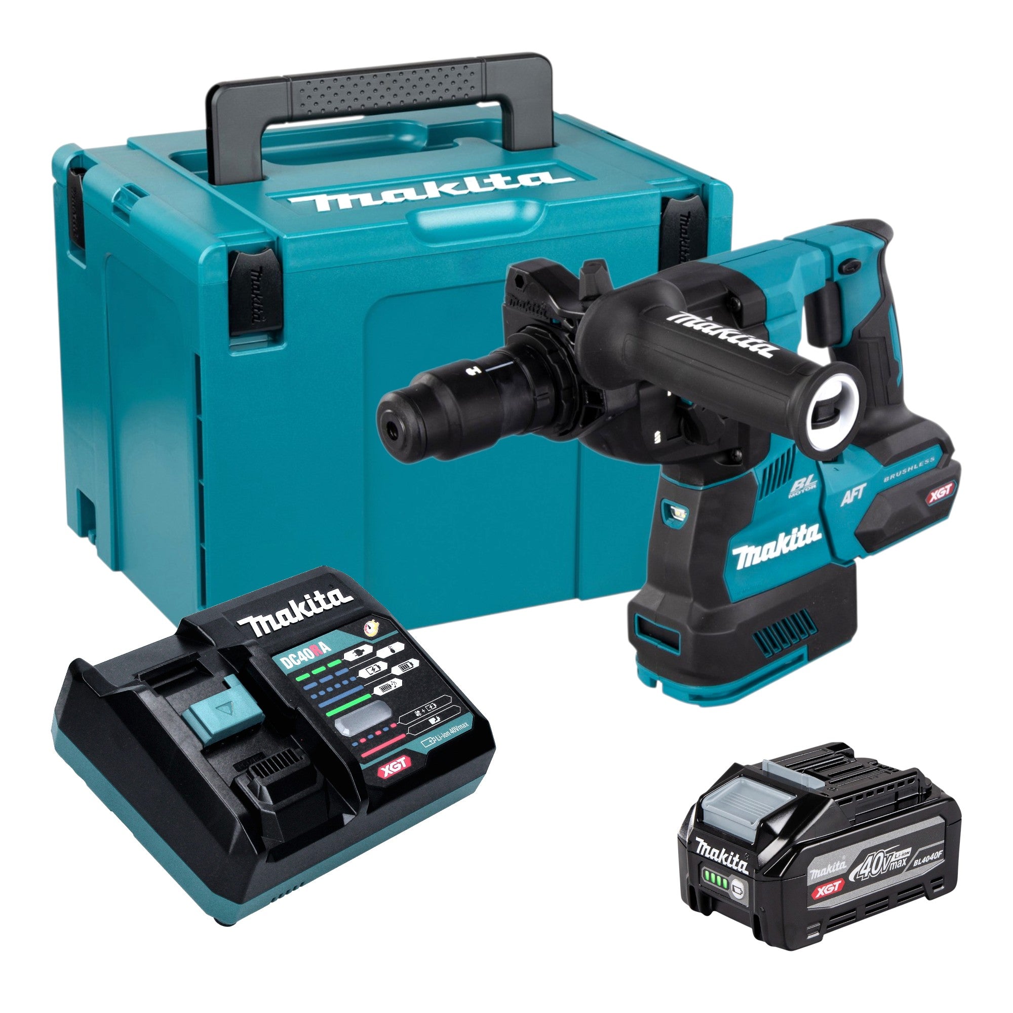 Makita HR 002 GU101 Akku Bohrhammer 40 V max 2 9 J SDS plus Brushless 1x Akku 4 0 Ah Ladegeraet Makpac 0 - toolbrothers