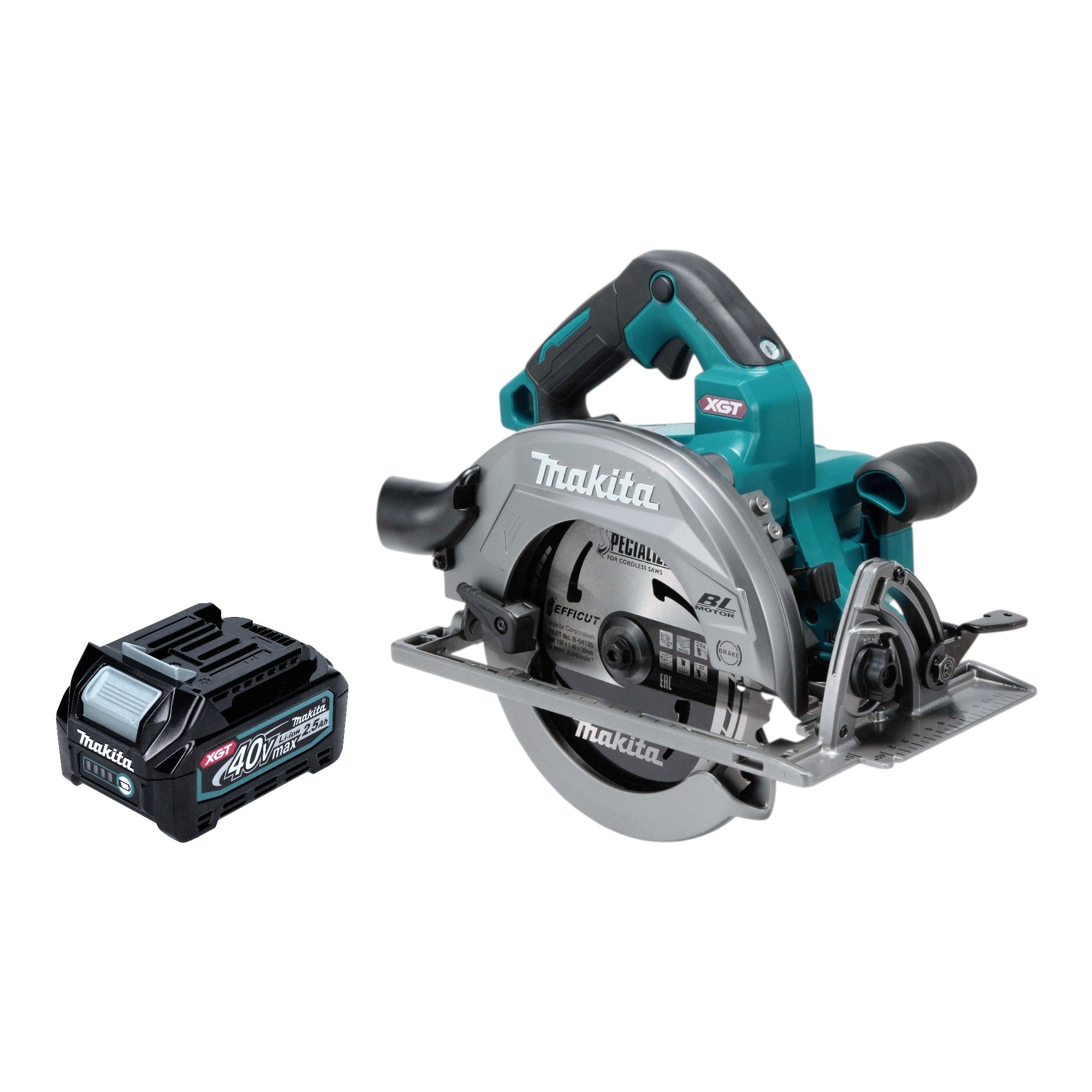 Makita HS 003 GD1 Akku Handkreissaege 40 V max 190 mm Brushless 1x Akku 2 5 Ah ohne Ladegeraet 0 - toolbrothers