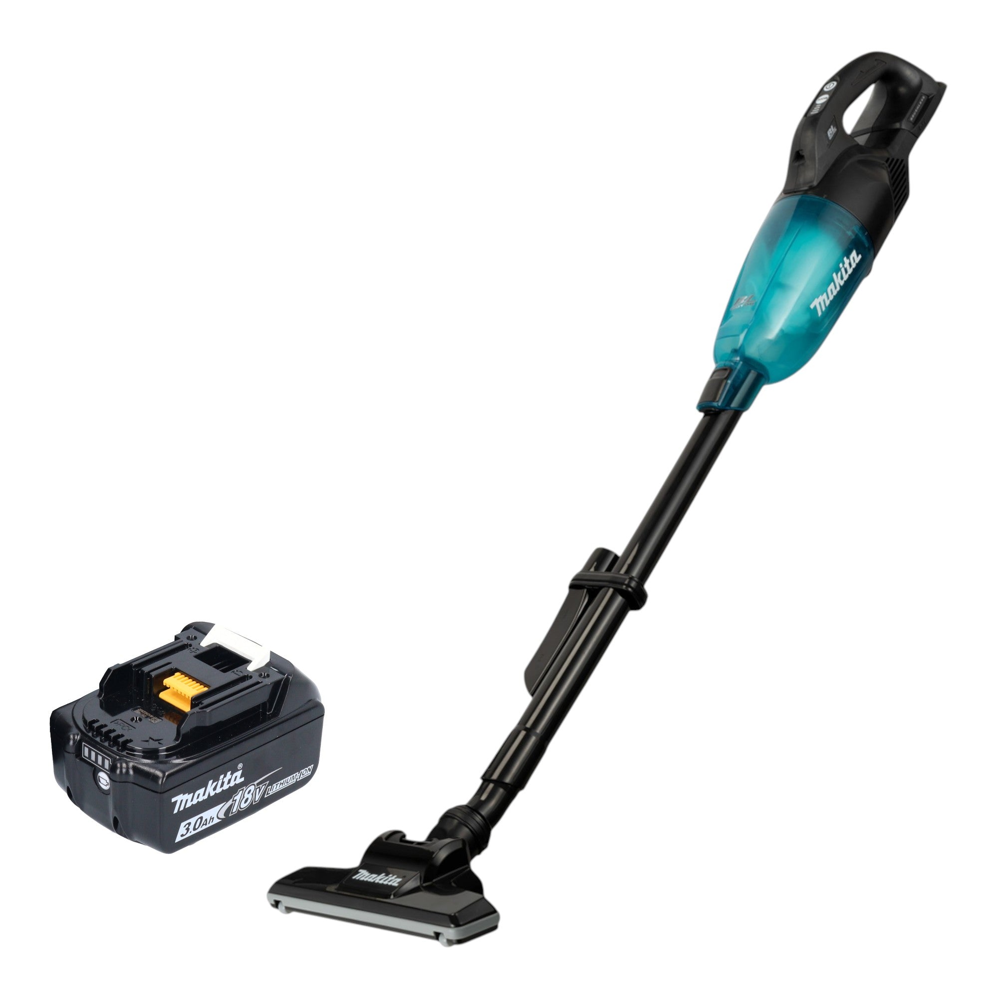 Makita DCL 284 FFB Akku Staubsauger 18 V 0 73 l Schwarz Brushless 1x Akku 3 0 Ah ohne Ladegeraet 0 - toolbrothers