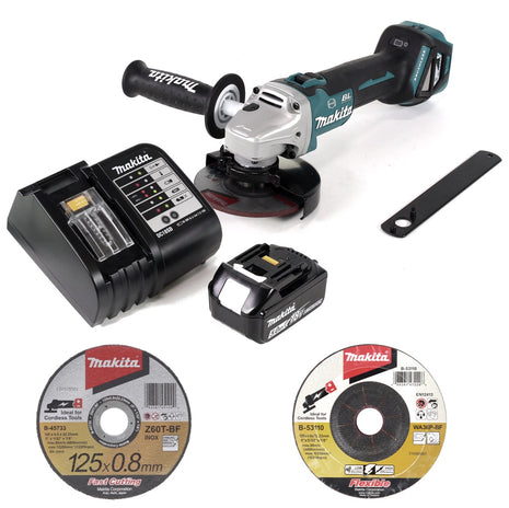 Makita DGA 513 ST1 Akku Winkelschleifer 18 V 125mm Brushless + 1x Akku 5,0Ah + Ladegerät + 28x Scheibe - Toolbrothers