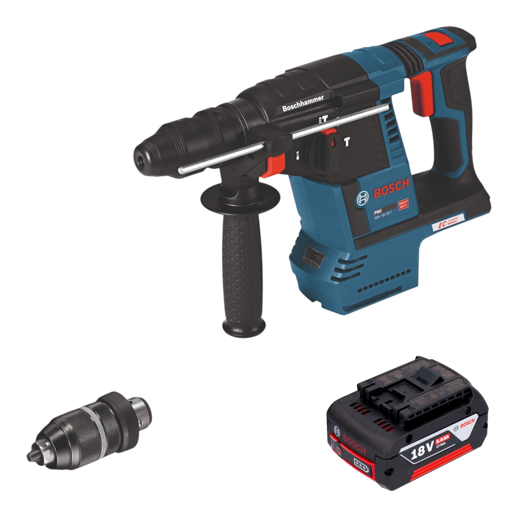 Bosch GBH 18V 26 F Professional Akku Bohrhammer 18 V 2 6 J SDS Plus 1x Akku 5 0 Ah ohne Ladegeraet 0 - toolbrothers