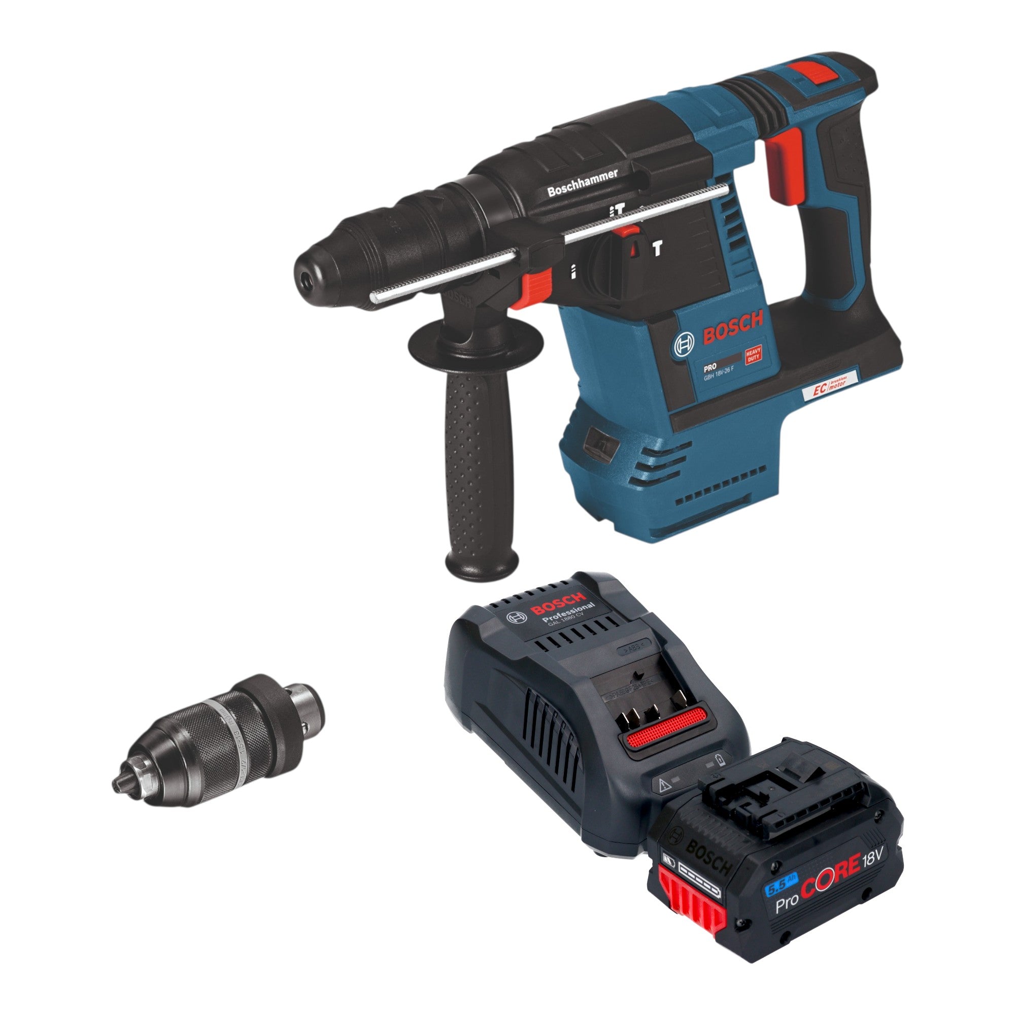 Bosch GBH 18V 26 F Professional Akku Bohrhammer 18 V 2 6 J SDS Plus 1x ProCORE Akku 5 5 Ah Ladegeraet 0 - toolbrothers