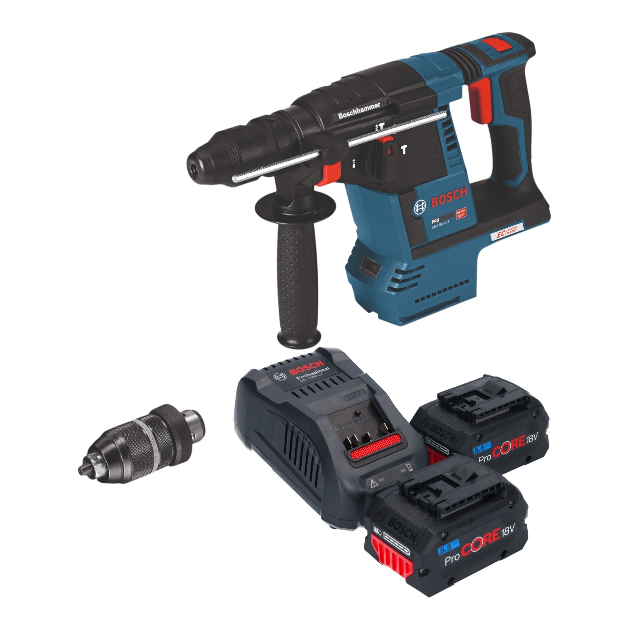 Bosch GBH 18V 26 F Professional Akku Bohrhammer 18 V 2 6 J SDS Plus 2x ProCORE Akku 5 5 Ah Ladegeraet 0 - toolbrothers