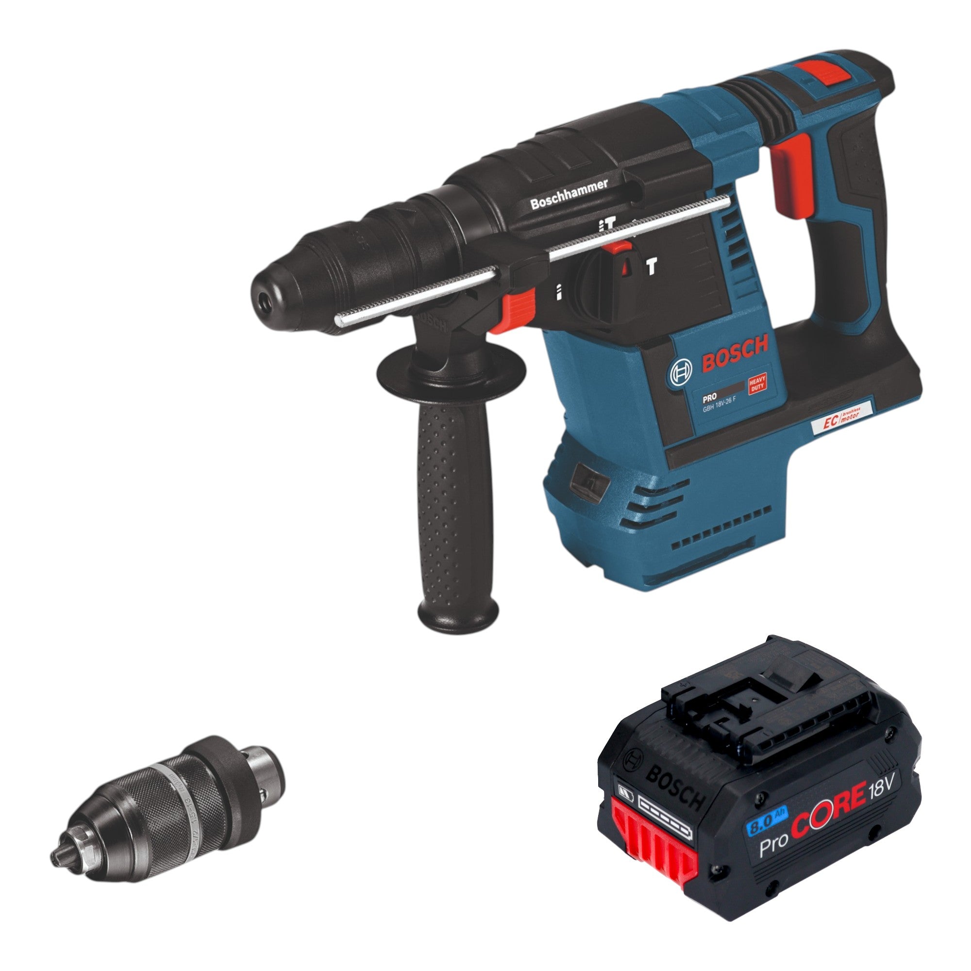 Bosch GBH 18V 26 F Professional Akku Bohrhammer 18 V 2 6 J SDS Plus 1x ProCORE Akku 8 0 Ah ohne Ladegeraet 0 - toolbrothers