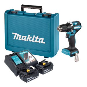 Makita DDF 487 RGE Akku Bohrschrauber 18 V 40 Nm Brushless + 2x Akku 6,0 Ah + Ladegerät + Koffer