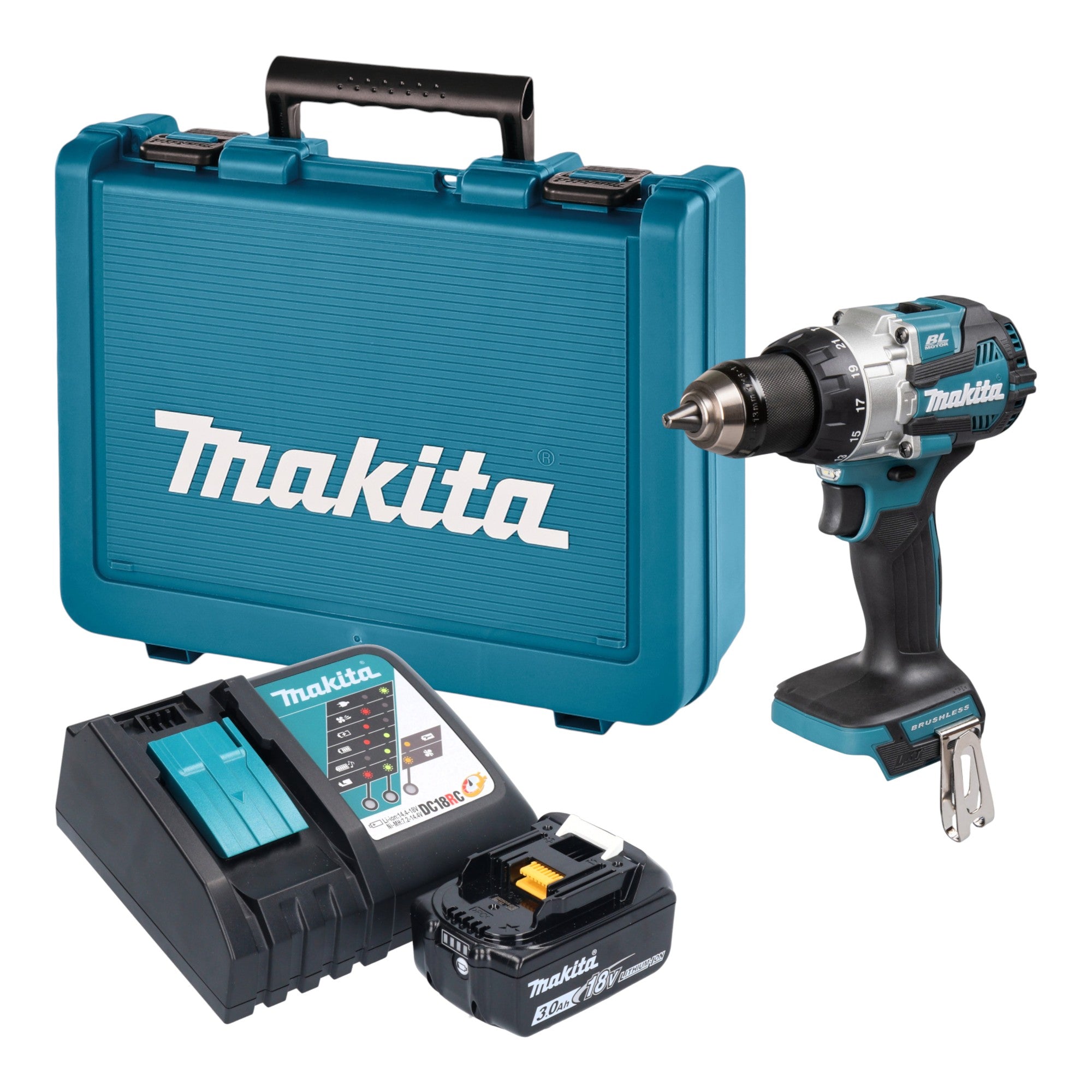 Makita DHP 489 RF1E Akku Schlagbohrschrauber 18 V 73 Nm Brushless 1x Akku 3 0 Ah Ladegeraet Koffer 0 - toolbrothers