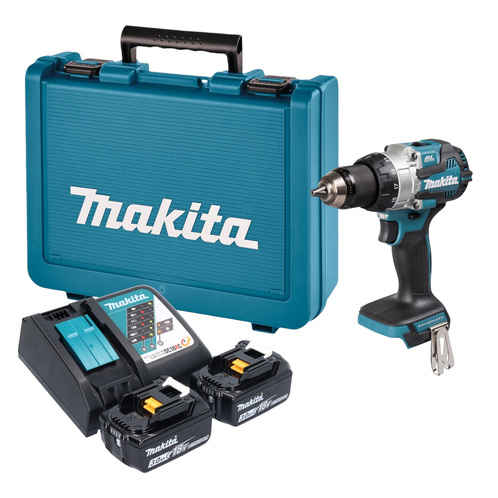 Makita DHP 489 RFE Akku Schlagbohrschrauber 18 V 73 Nm Brushless 2x Akku 3 0 Ah Ladegeraet Koffer 0 - toolbrothers