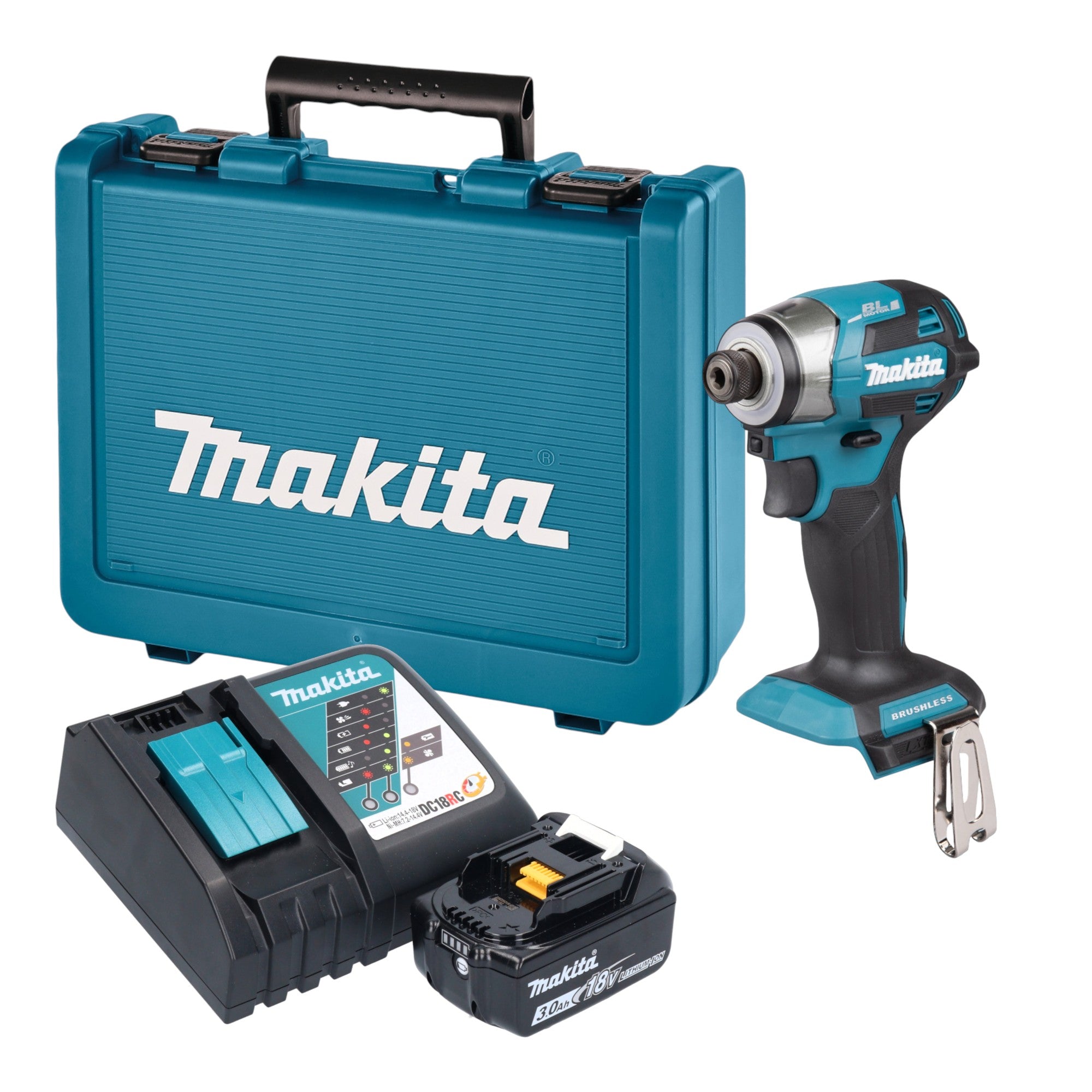 Makita DTD 173 RF1E Akku Schlagschrauber 18 V 180 Nm 1 4 Brushless 1x Akku 3 0 Ah Ladegeraet Koffer 0 - toolbrothers