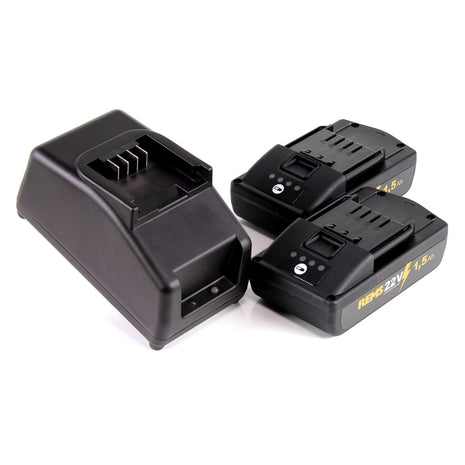 REMS Akku Set Power Pack 21,6V (22V max) mit 2x Akku 1,5Ah + Ladegerät 90W ( 571585 ) - Toolbrothers