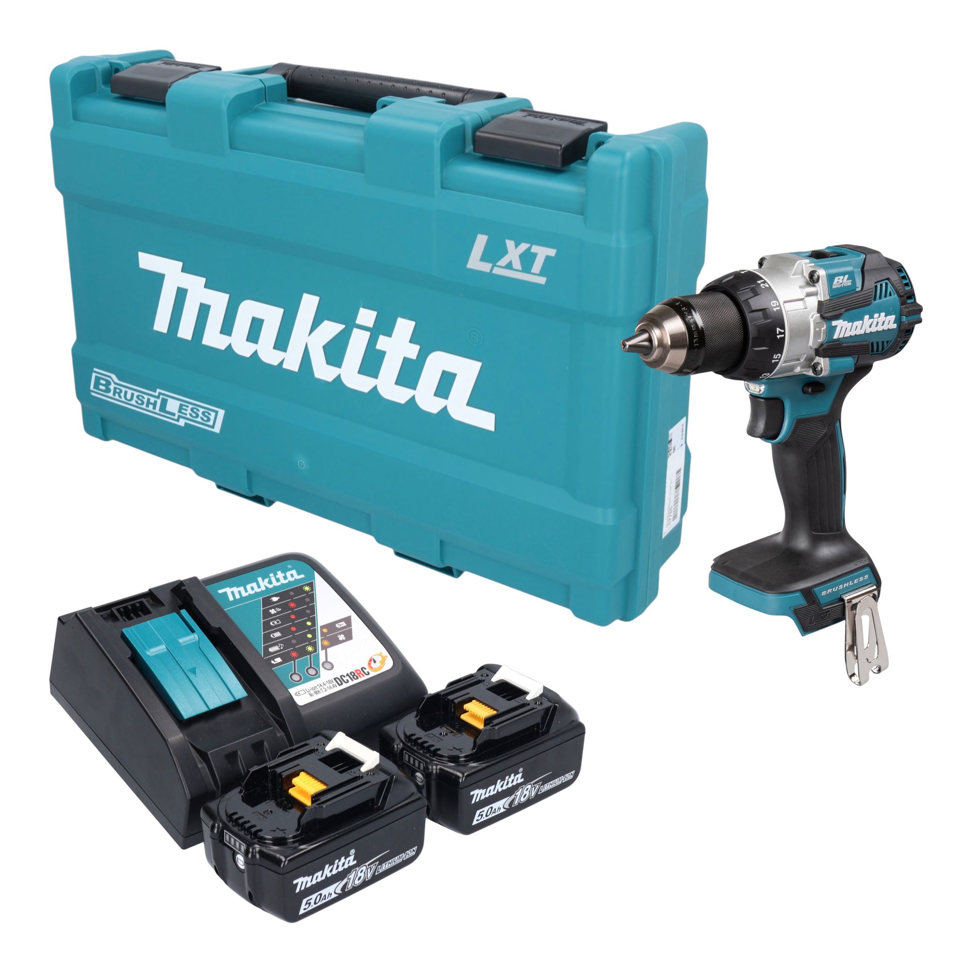Makita DHP 489 RTK Akku Schlagbohrschrauber 18 V 73 Nm Brushless 2x Akku 5 0 Ah Ladegeraet Koffer 0 - toolbrothers