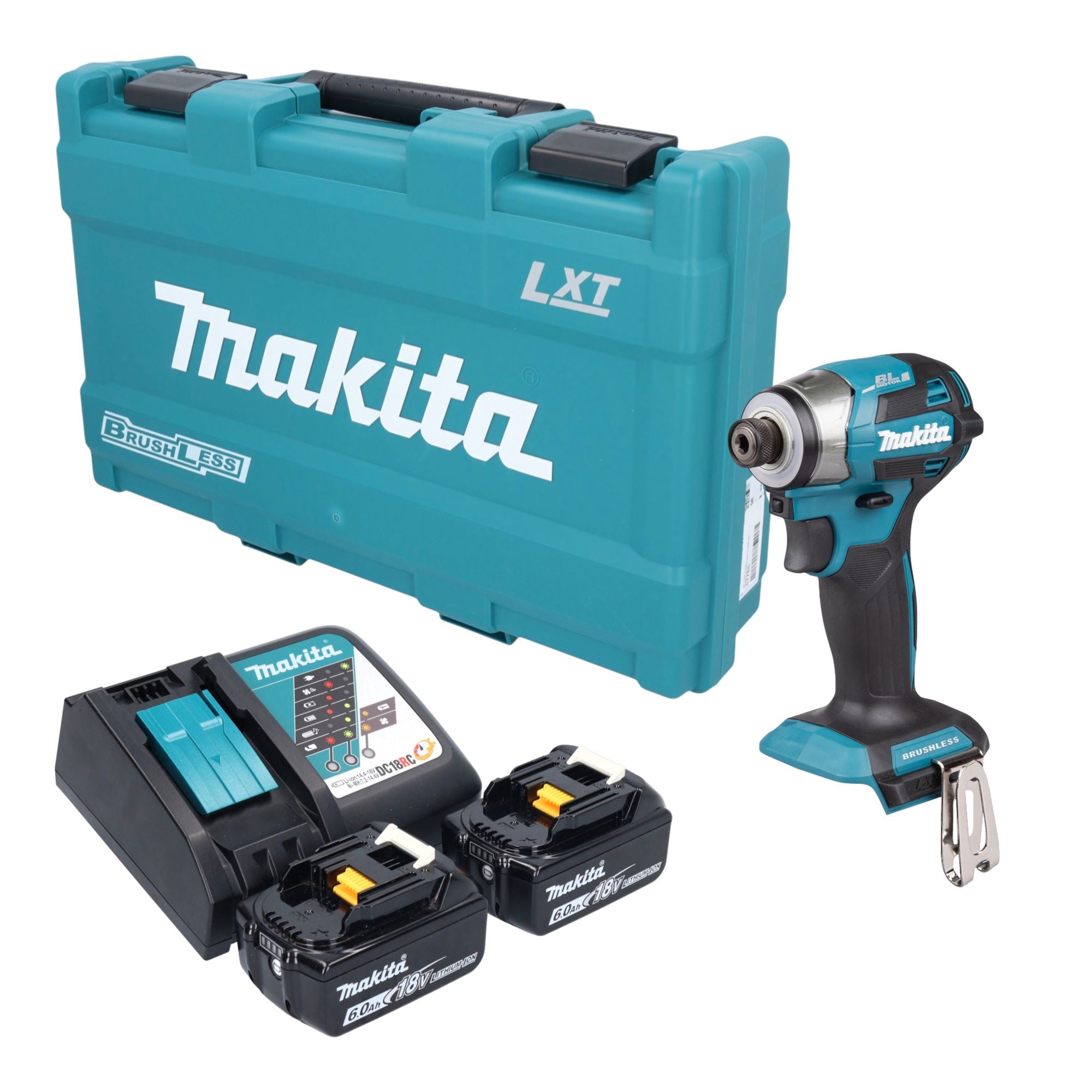Makita DTD 173 RGK Akku Schlagschrauber 18 V 180 Nm 1 4 Brushless 2x Akku 6 0 Ah Ladegeraet Koffer 0 - toolbrothers