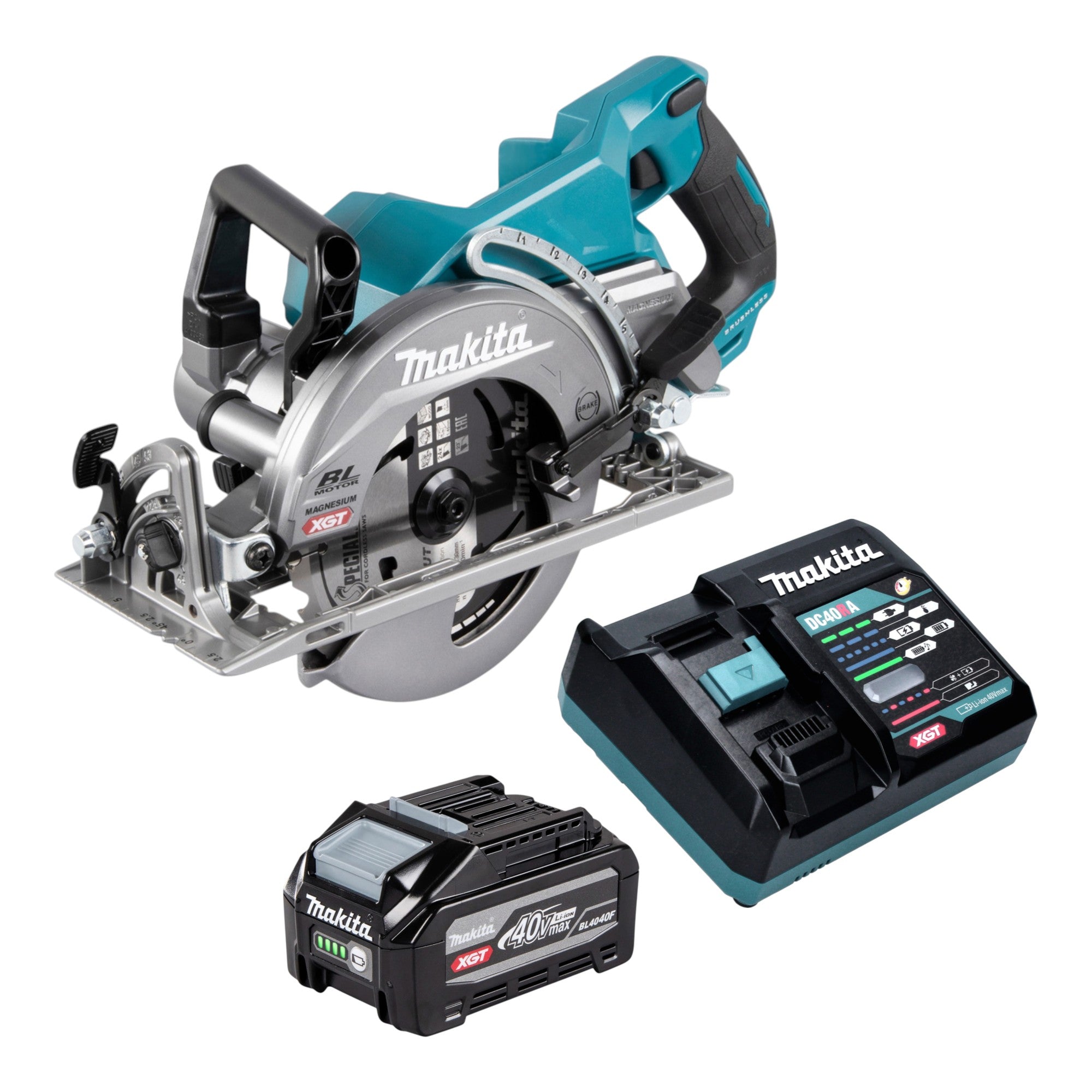 Makita RS 001 GU101 Akku Handkreissaege 40 V max 185 mm Brushless 1x Akku 4 0 Ah Ladegeraet 0 - toolbrothers