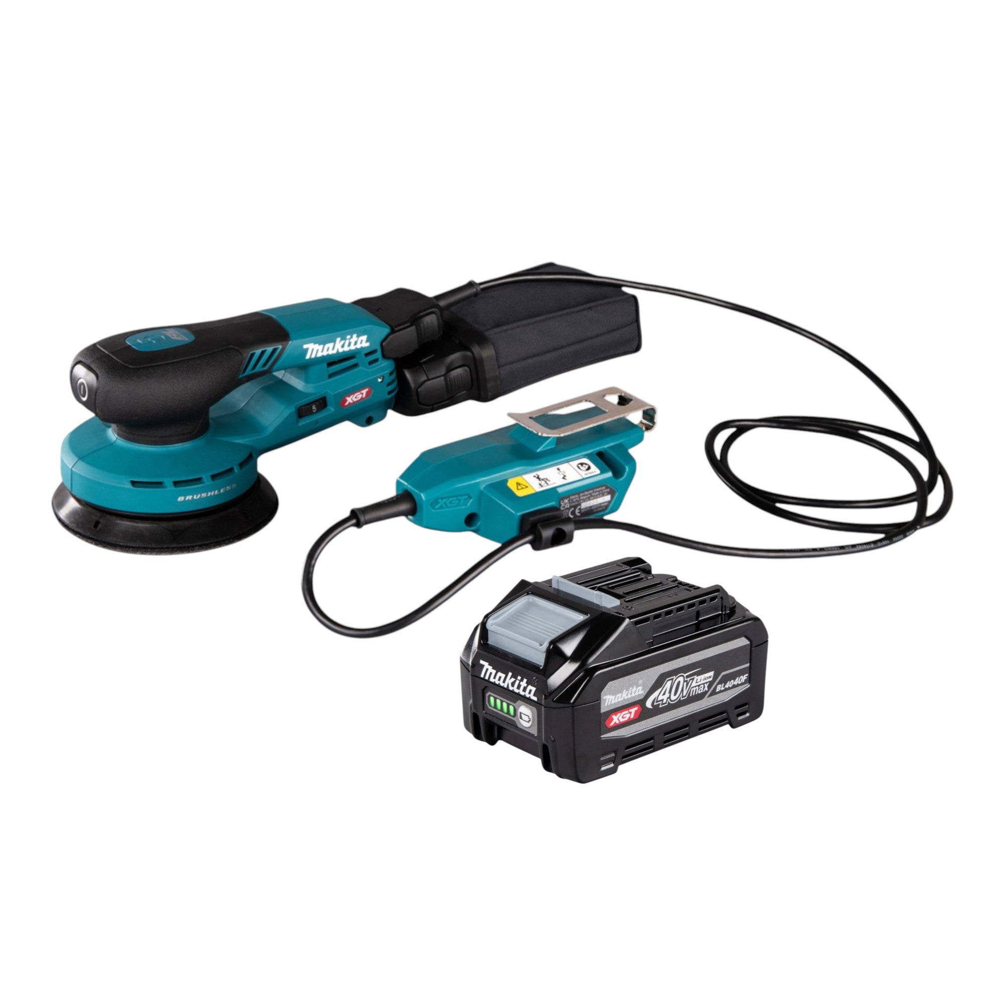Makita BO 001 CGU1 Akku Exzenterschleifer 40 V max 125 mm 5 0 mm Hub Brushless 1x Akku 4 0 Ah ohne Ladegeraet 0 - toolbrothers