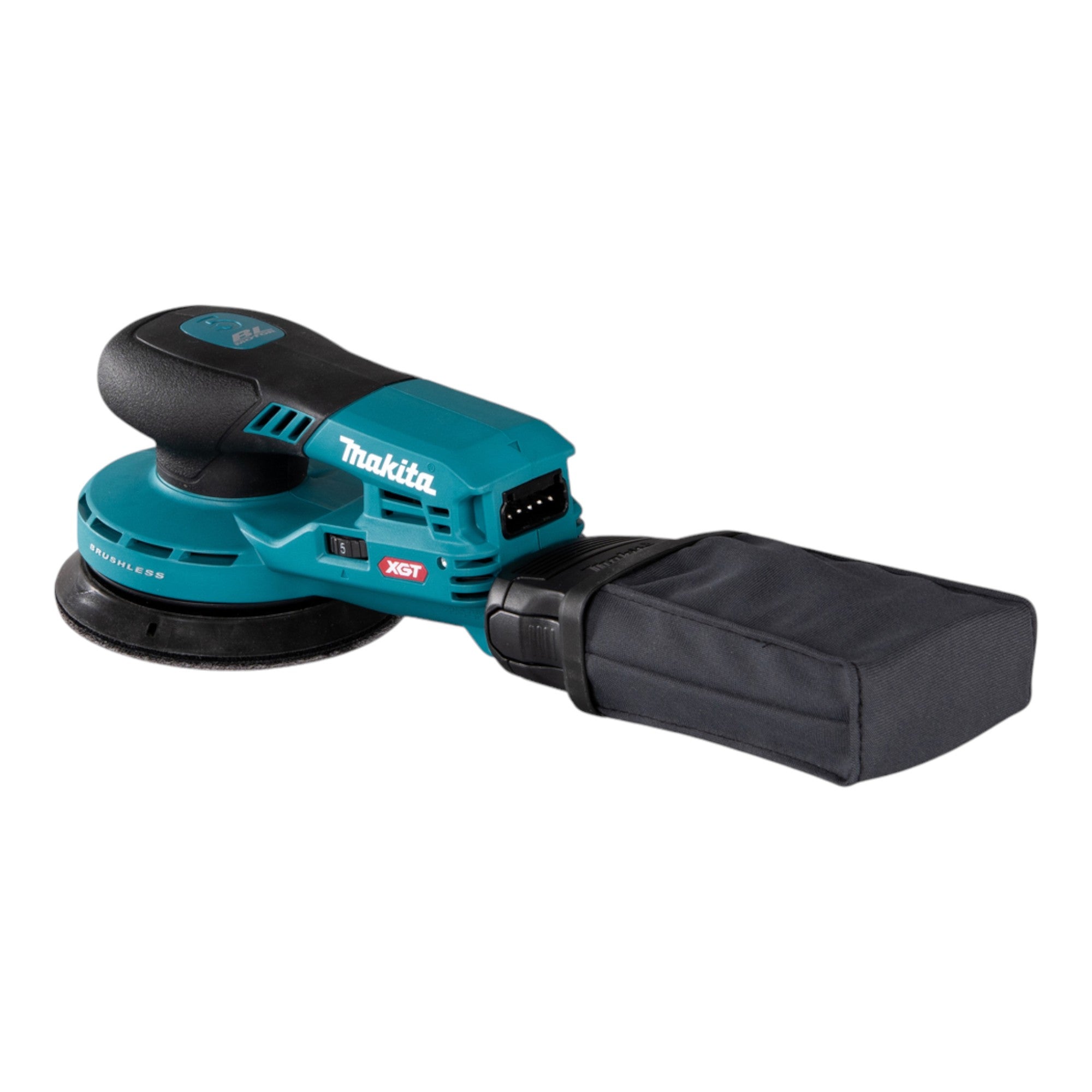 Makita BO 001 CGU201 Akku Exzenterschleifer 40 V max 125 mm 5 0 mm Hub Brushless 2x Akku 4 0 Ah Ladegeraet Makpac 2 - toolbrothers