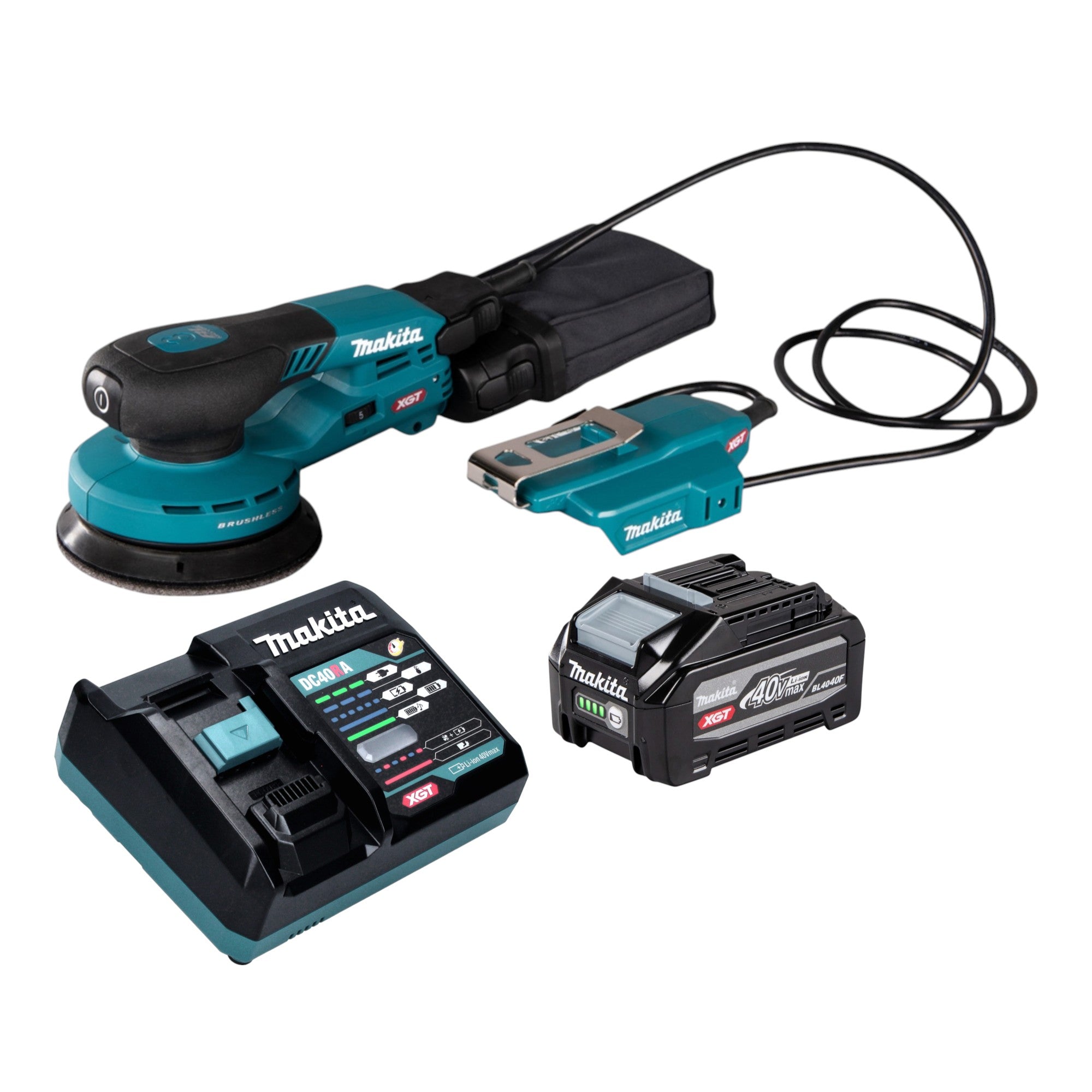 Makita BO 003 CGU101 Akku Exzenterschleifer 40 V max 125 mm 3 0 mm Hub Brushless 1x Akku 4 0 Ah Ladegeraet 0 - toolbrothers