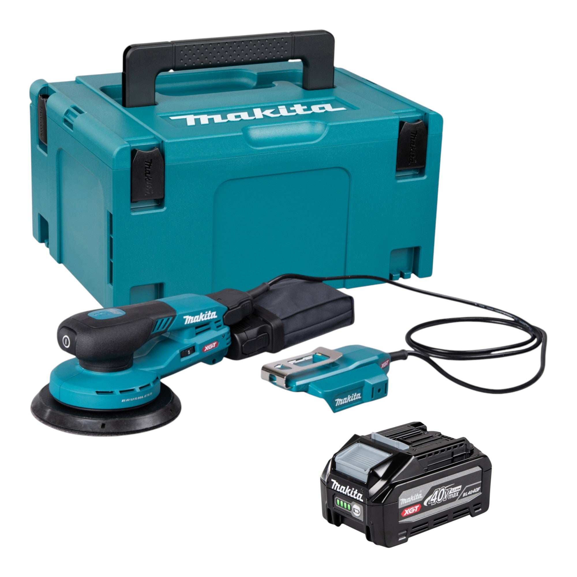 Makita BO 004 CGU101 Akku Exzenterschleifer 40 V max 150 mm 3 0 mm Hub Brushless 1x Akku 4 0 Ah Makpac ohne Ladegeraet 0 - toolbrothers