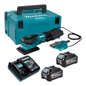 Makita BO 005 CGU201 Akku Schwingschleifer 40 V max. 80 x 130 mm 3,0 mm Hub Brushless + 2x Akku 4,0 Ah + Ladegerät + Makpac