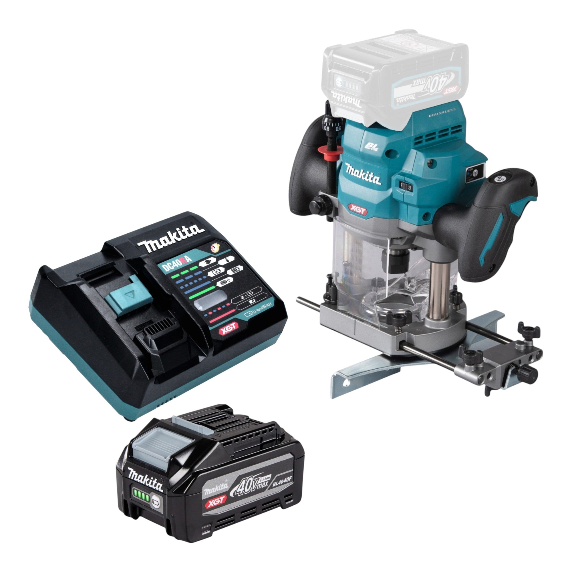 Makita RP 001 GU101 Akku Oberfraese 40 V max 12 mm Brushless 1x Akku 4 0 Ah Ladegeraet 0 - toolbrothers
