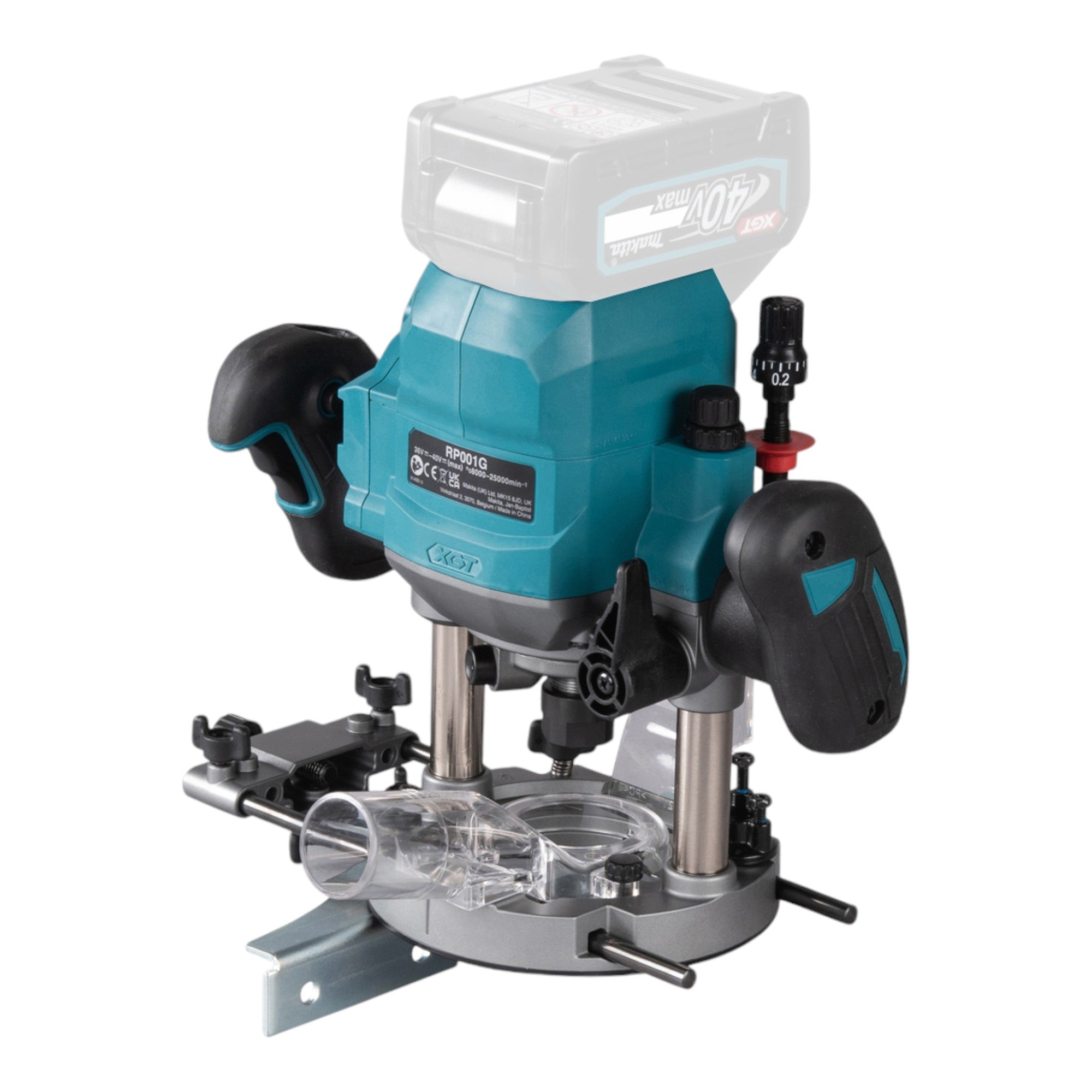 Makita RP 001 GU201 Akku Oberfraese 40 V max 12 mm Brushless 2x Akku 4 0 Ah Ladegeraet Makpac 2 - toolbrothers