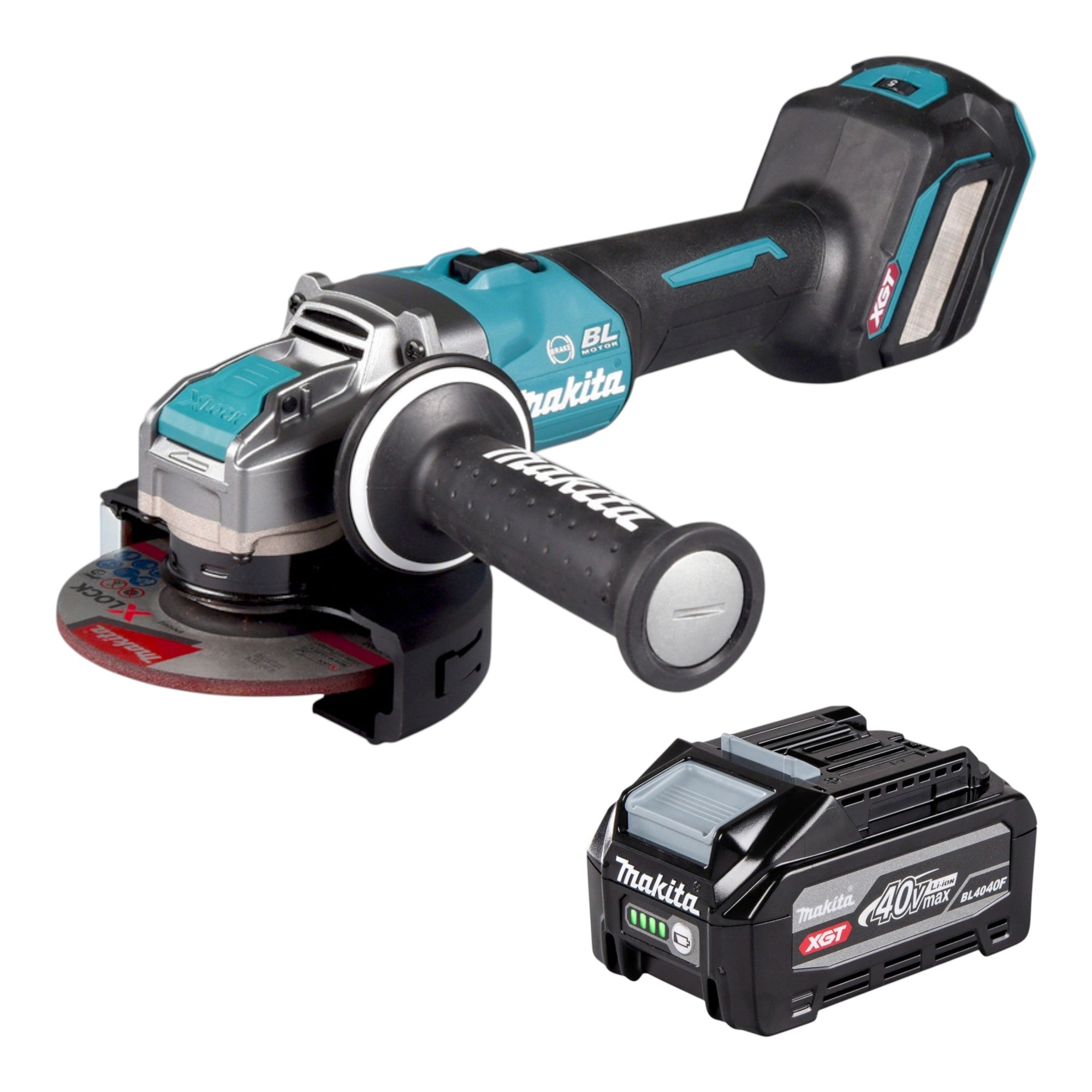 Makita GA 041 GU1 Akku Winkelschleifer 40 V max 125 mm X LOCK Brushless 1x Akku 4 0 Ah ohne Ladegeraet 0 - toolbrothers