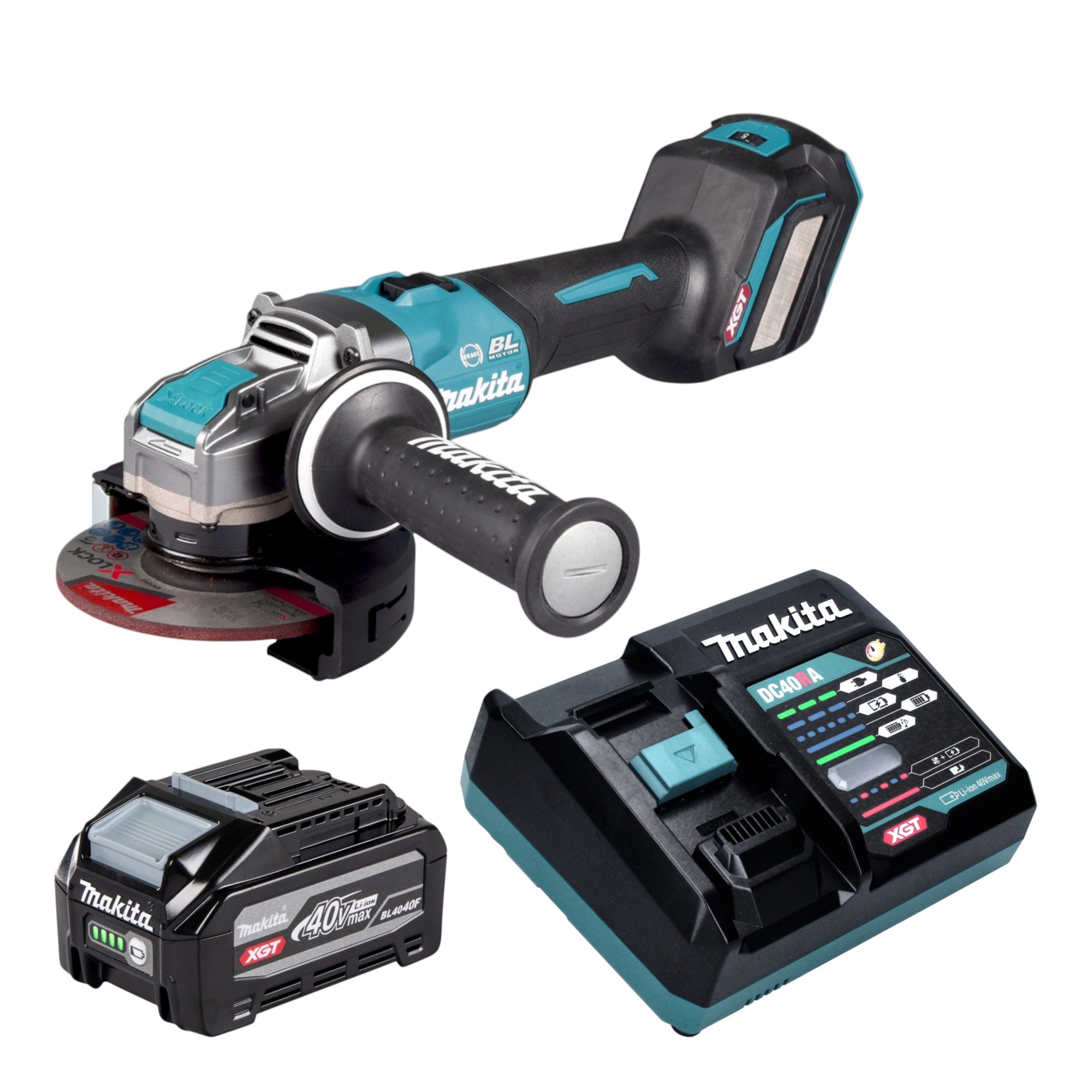 Makita GA 041 GU101 Akku Winkelschleifer 40 V max 125 mm X LOCK Brushless 1x Akku 4 0 Ah Ladegeraet 0 - toolbrothers