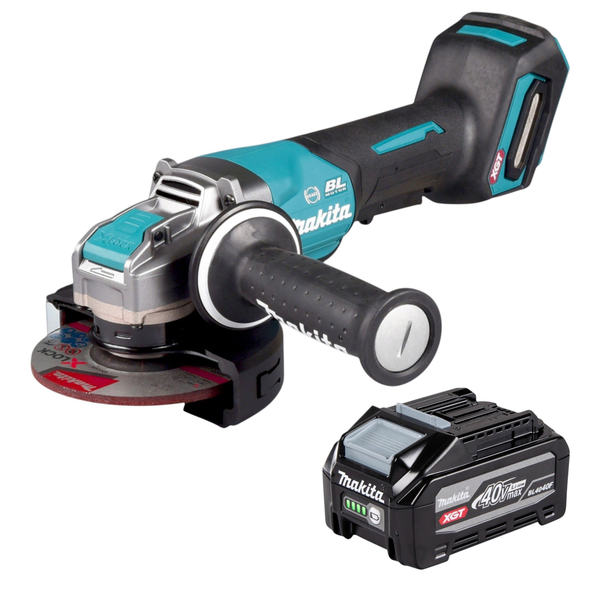 Makita GA 047 GU1 Akku Winkelschleifer 40 V max 125 mm X LOCK Brushless 1x Akku 4 0 Ah ohne Ladegeraet 0 - toolbrothers