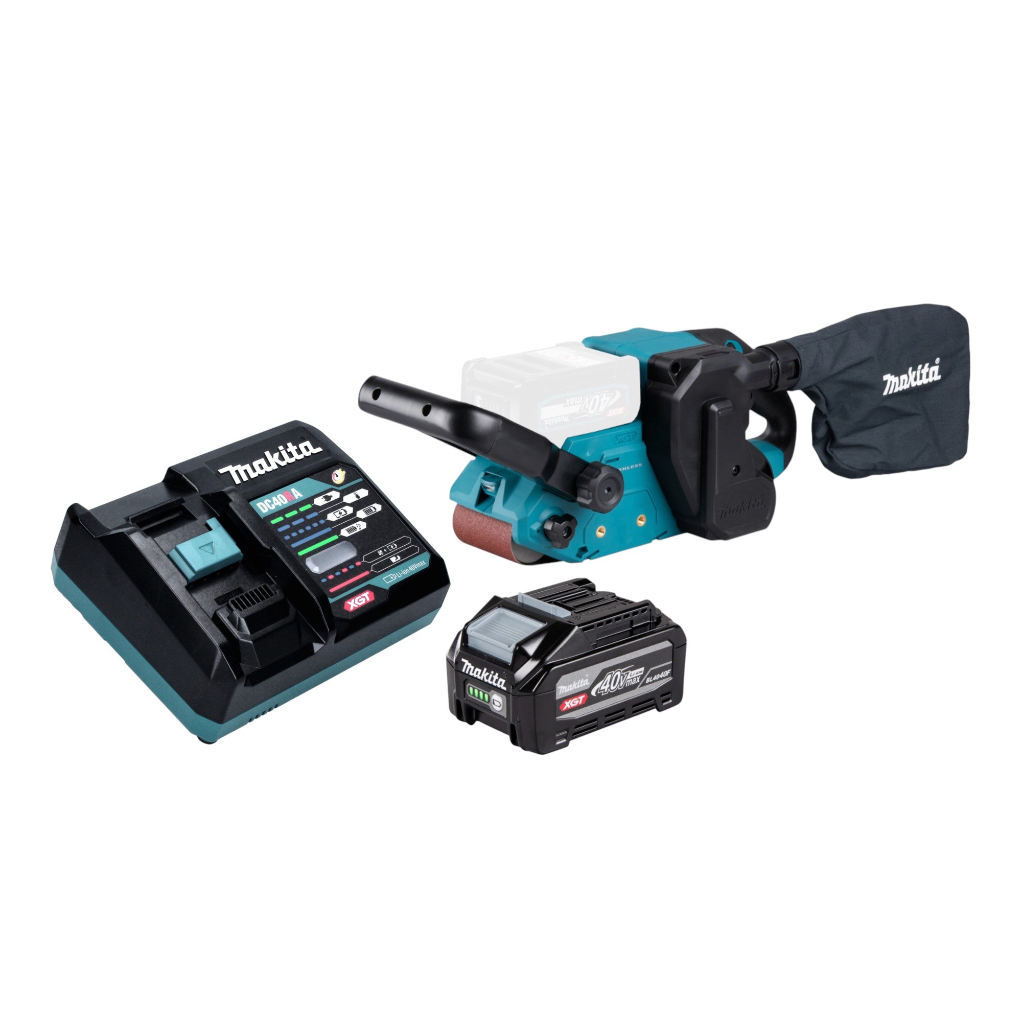 Makita BS 001 GU101 Akku Bandschleifer 40 V max 76 x 533 mm Brushless 1x Akku 4 0 Ah Ladegeraet 0 - toolbrothers