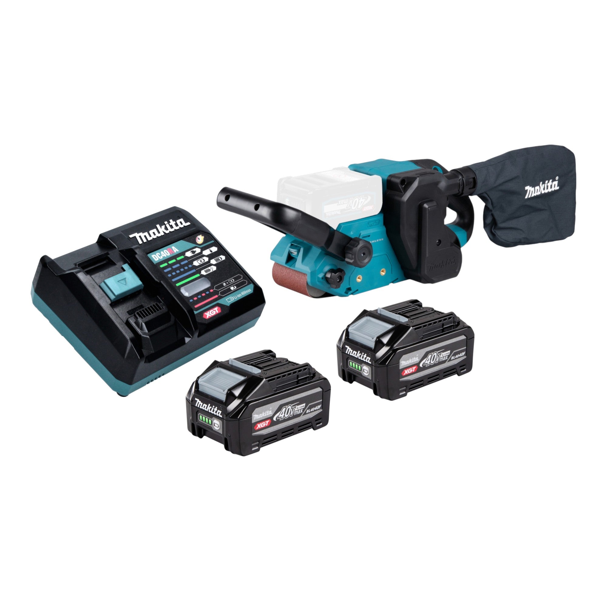 Makita BS 001 GU201 Akku Bandschleifer 40 V max 76 x 533 mm Brushless 2x Akku 4 0 Ah Ladegeraet 0 - toolbrothers